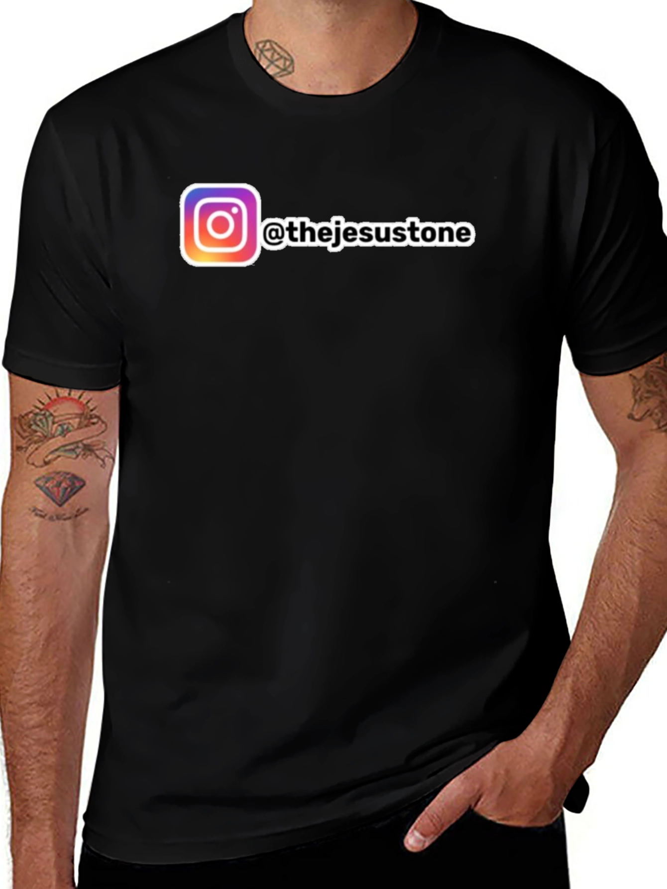 The Jesus Stone Instagram Graphic Tee - Black
