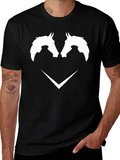 Black T-Shirt with White Horse Head Graphic