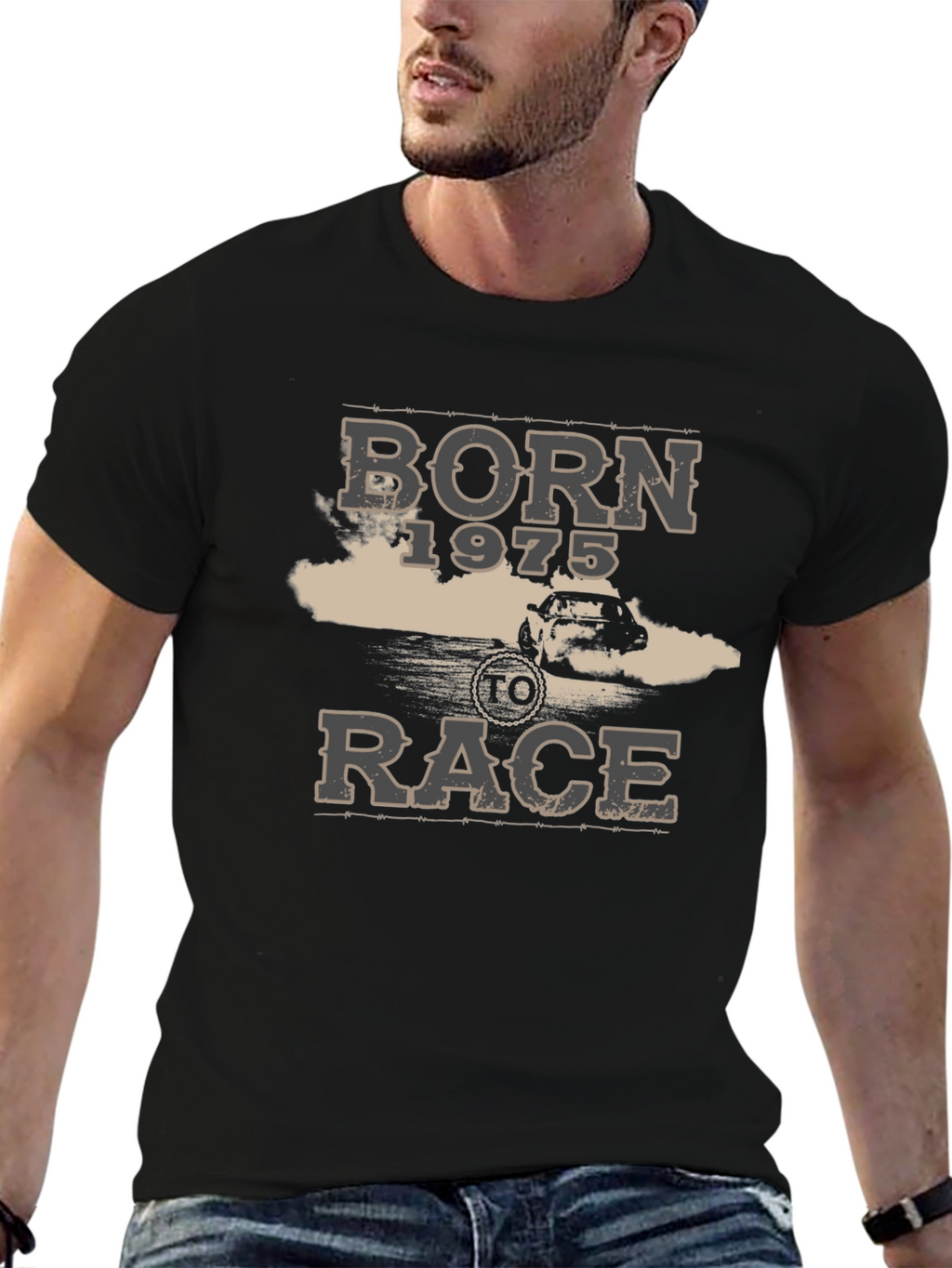 Born 1975 To Race Black T-Shirt
