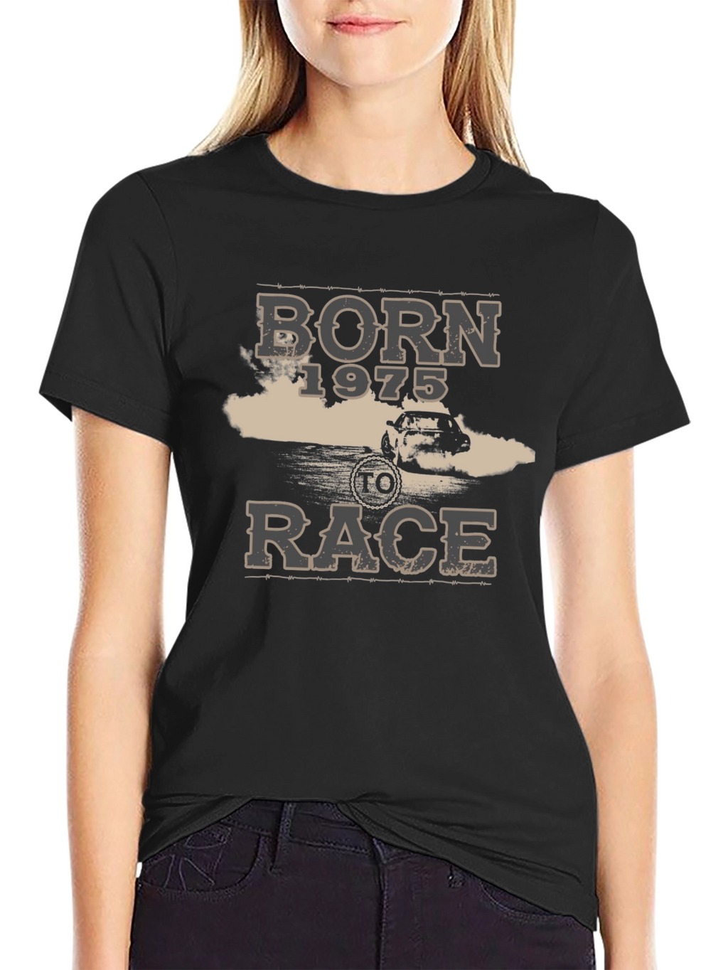 Born 1975 To Race Black T-Shirt