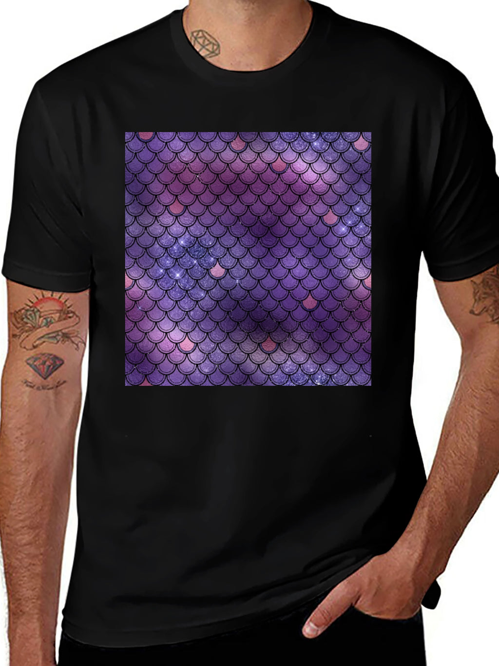 Galaxy Mermaid Scale Graphic Tee - Stylish Comfort