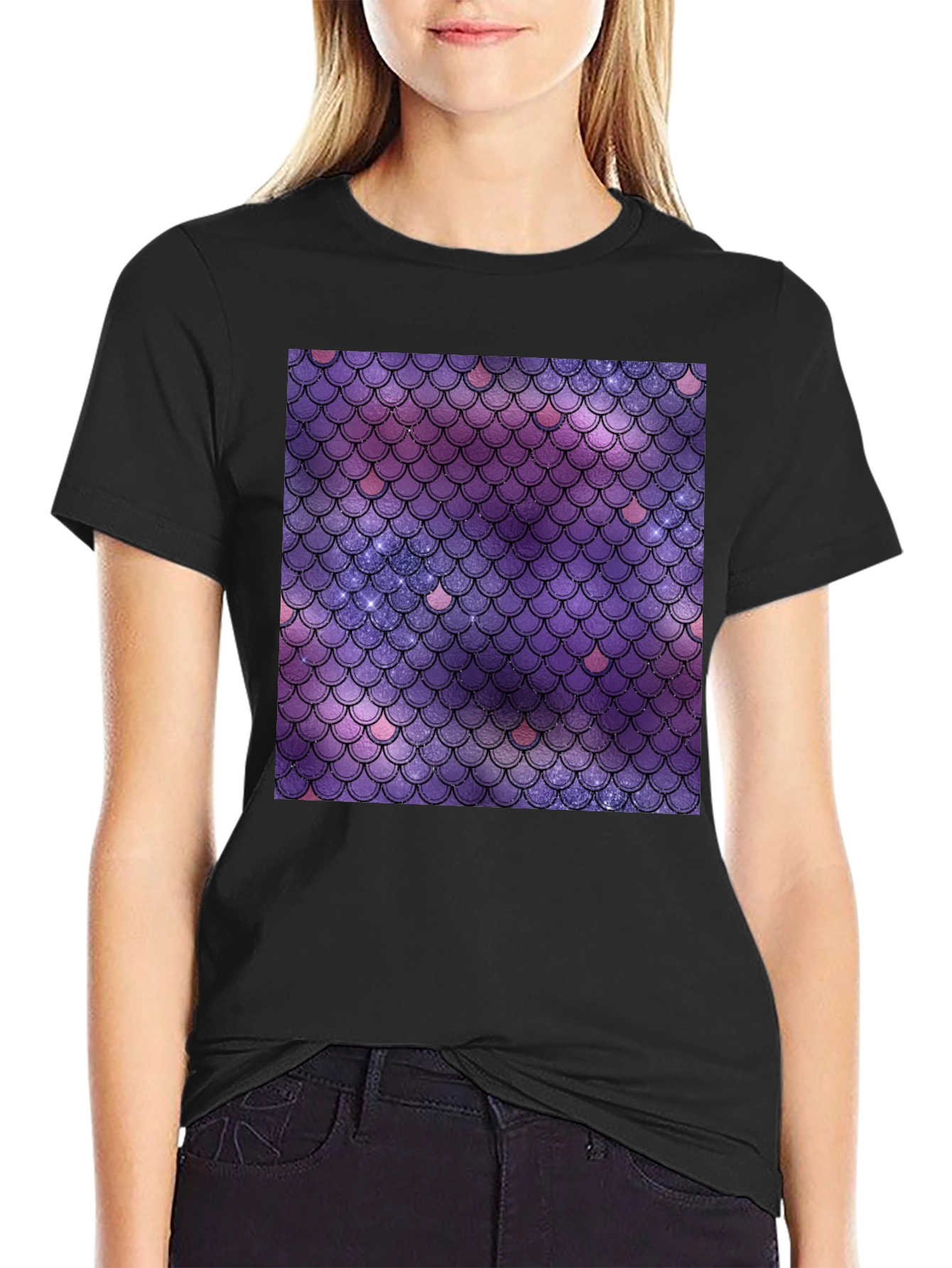 Galaxy Mermaid Scale Graphic Tee - Stylish Comfort