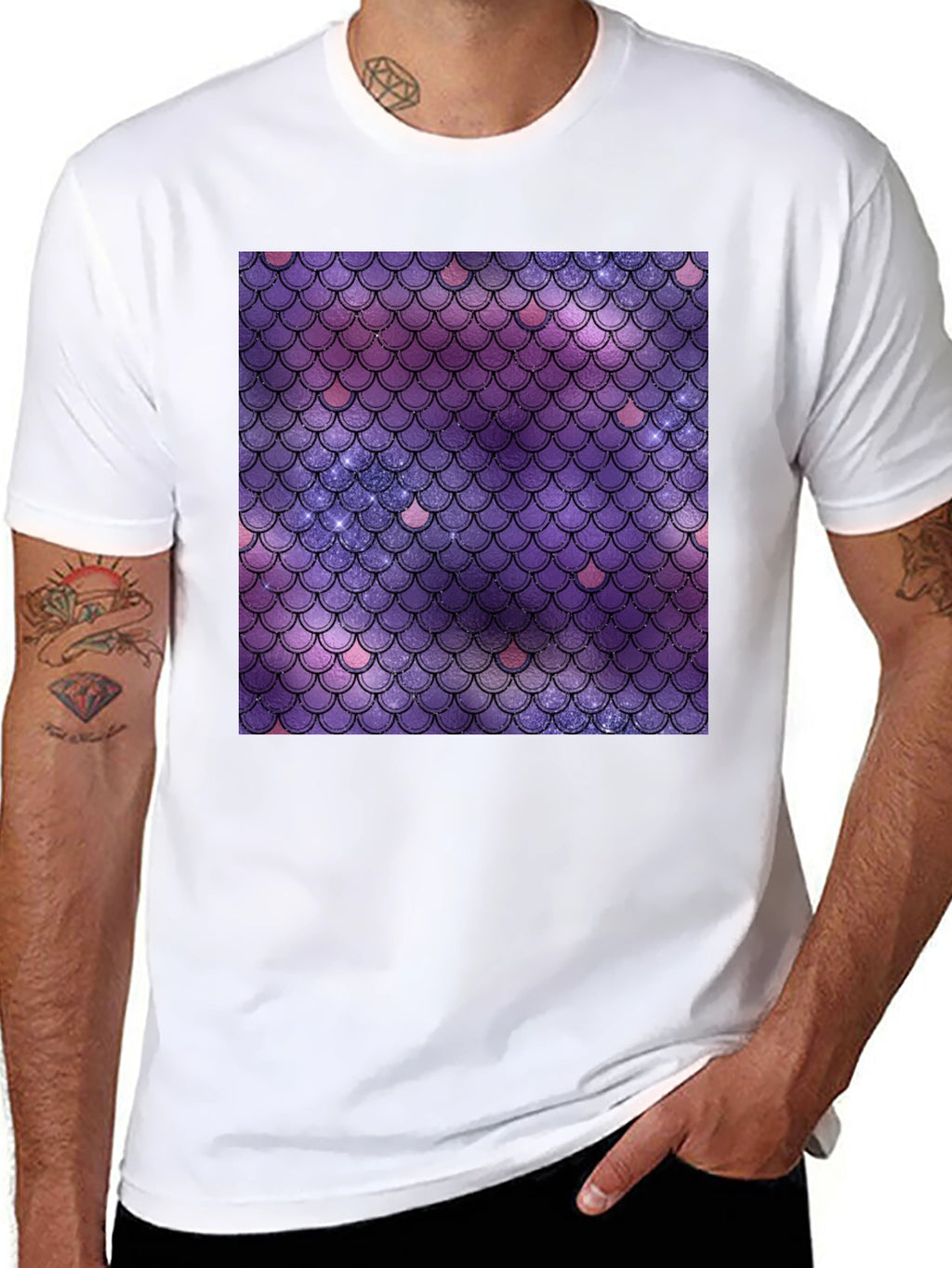 Galaxy Mermaid Scale Graphic Tee - Stylish Comfort