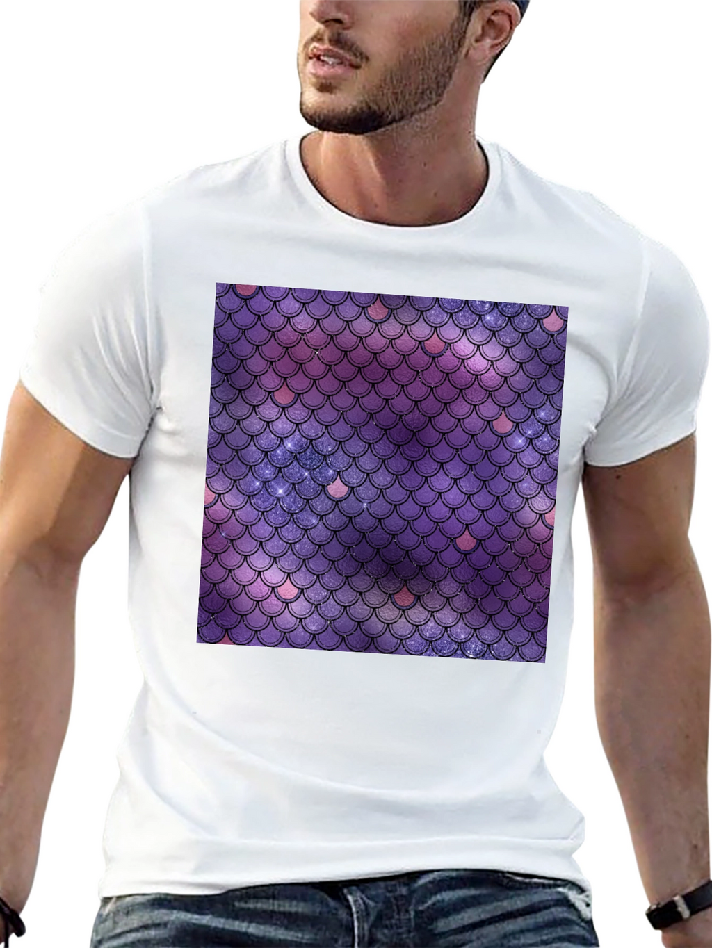 Galaxy Mermaid Scale Graphic Tee - Stylish Comfort
