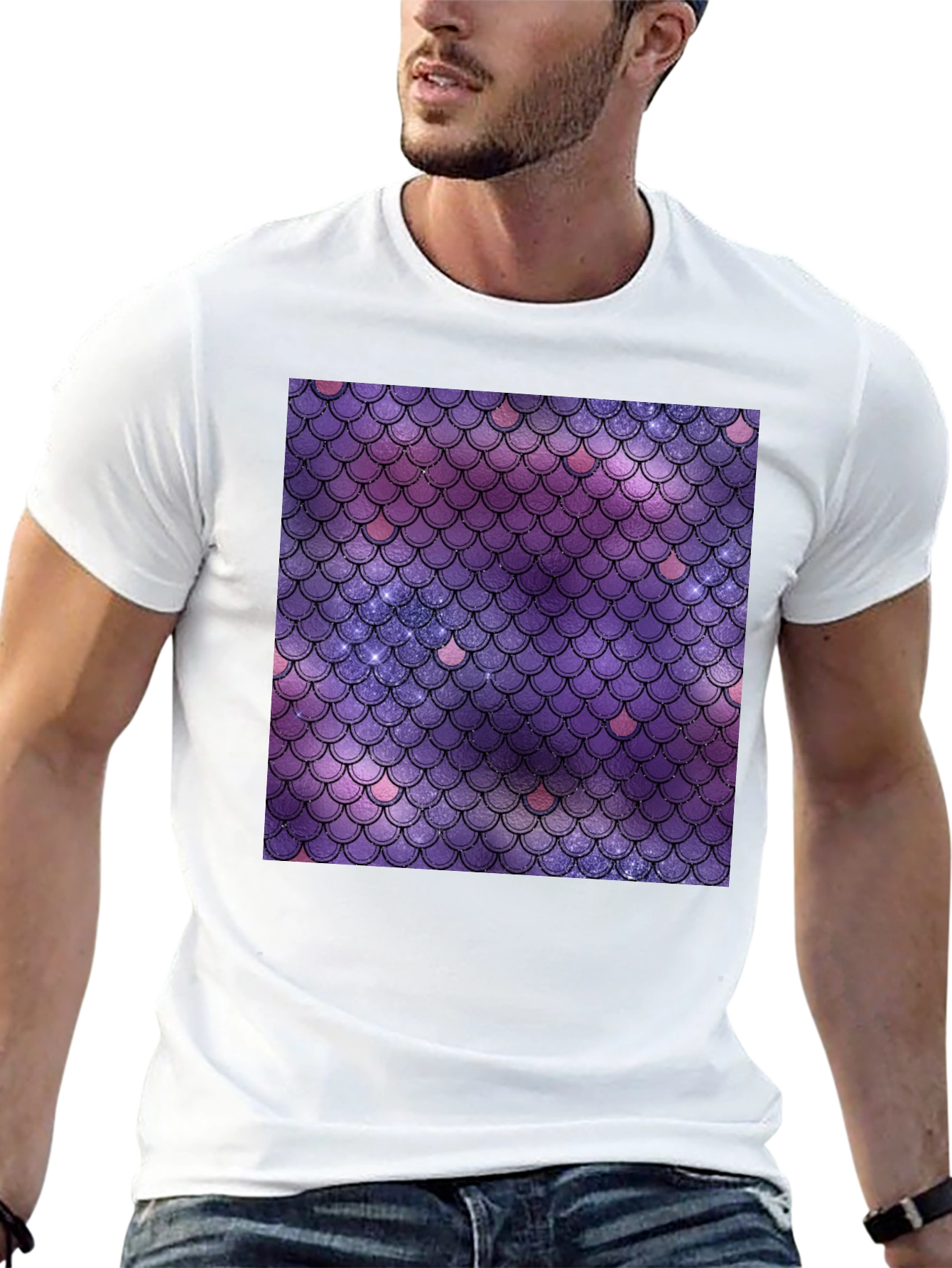 Galaxy Mermaid Scale Graphic Tee - Stylish Comfort