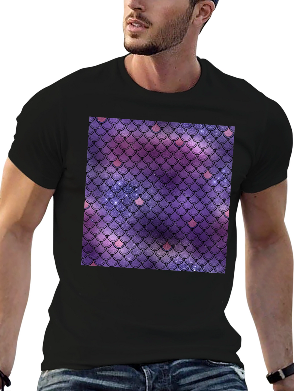 Galaxy Mermaid Scale Graphic Tee - Stylish Comfort