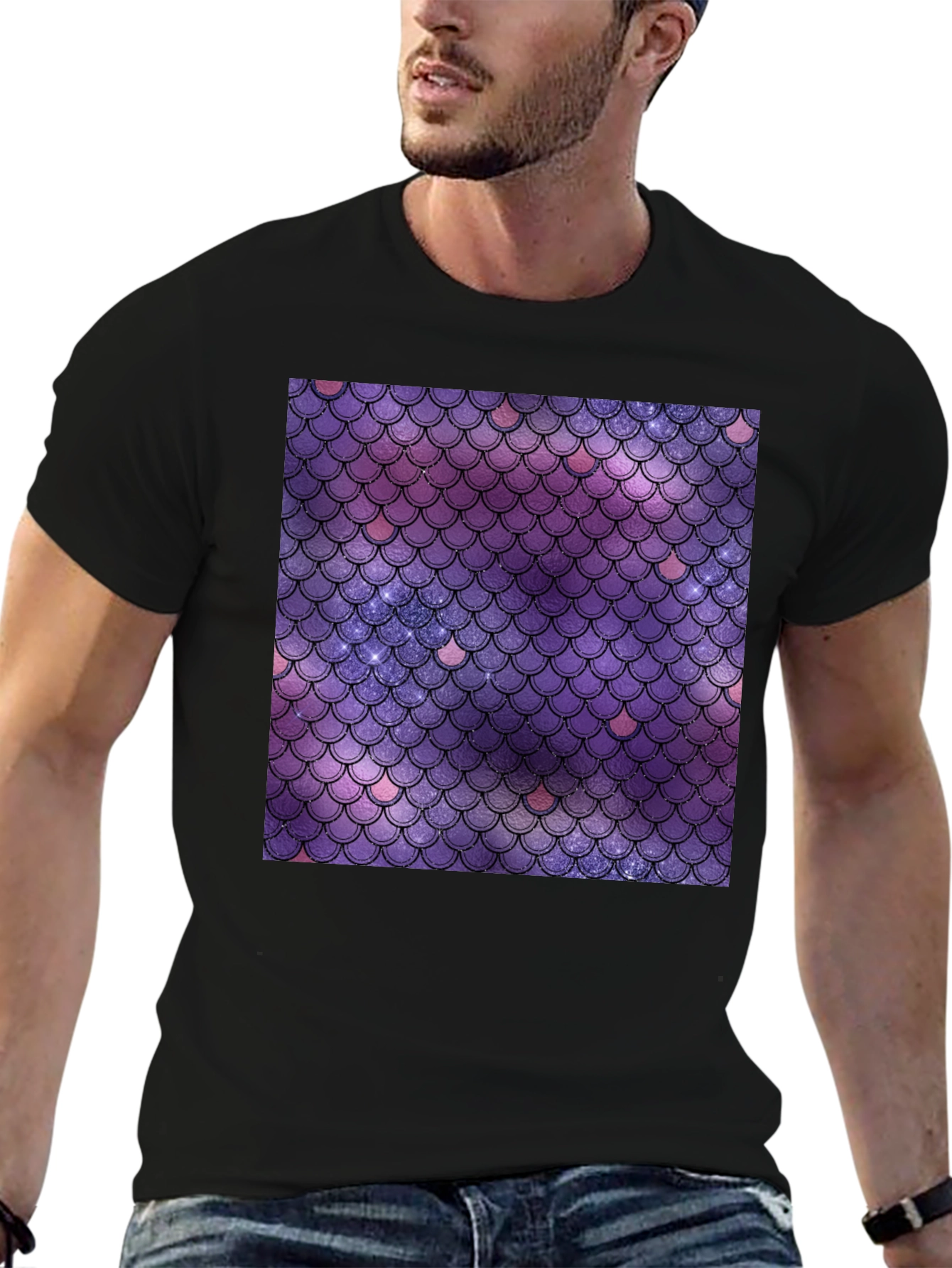 Galaxy Mermaid Scale Graphic Tee - Stylish Comfort