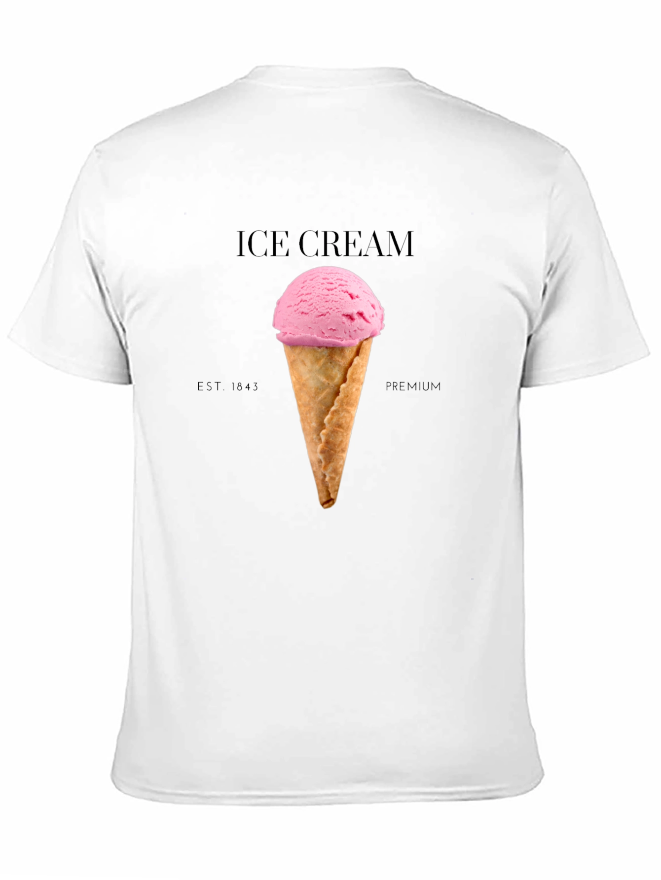 Ice Cream Graphic Tee - Black Cotton Blend T-Shirt