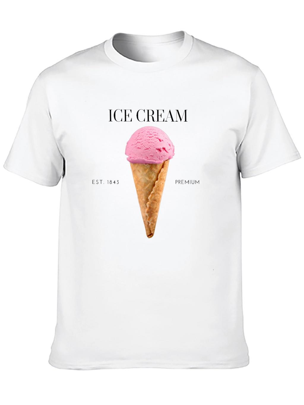 Ice Cream Graphic Tee - Black Cotton Blend T-Shirt