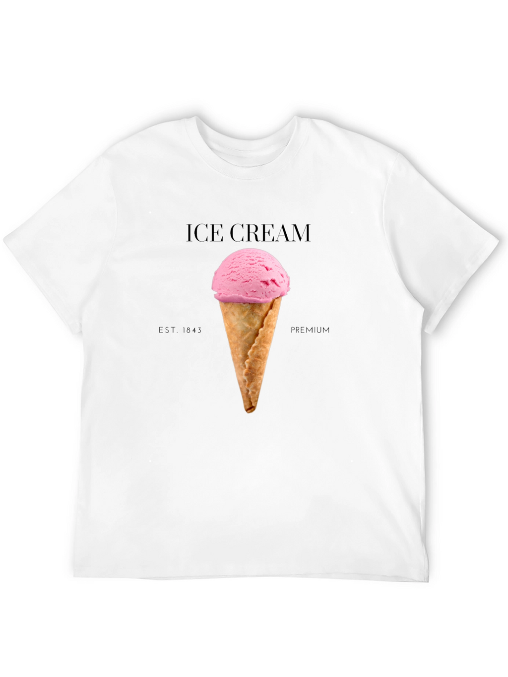 Ice Cream Graphic Tee - Black Cotton Blend T-Shirt
