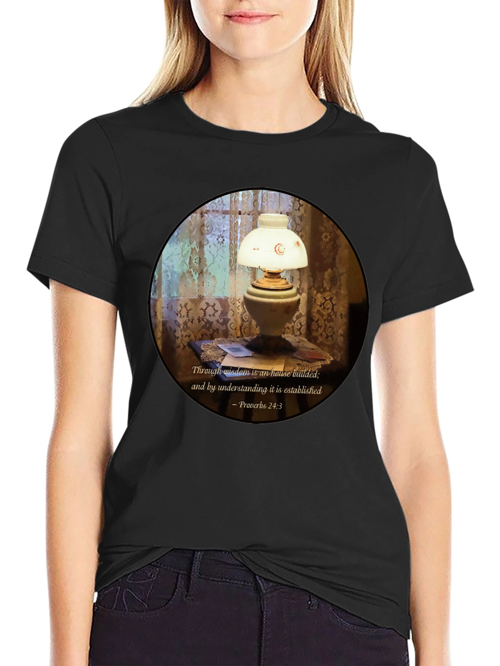 Wisdom Lamp T-Shirt - Proverbs 24:3 Bible Verse