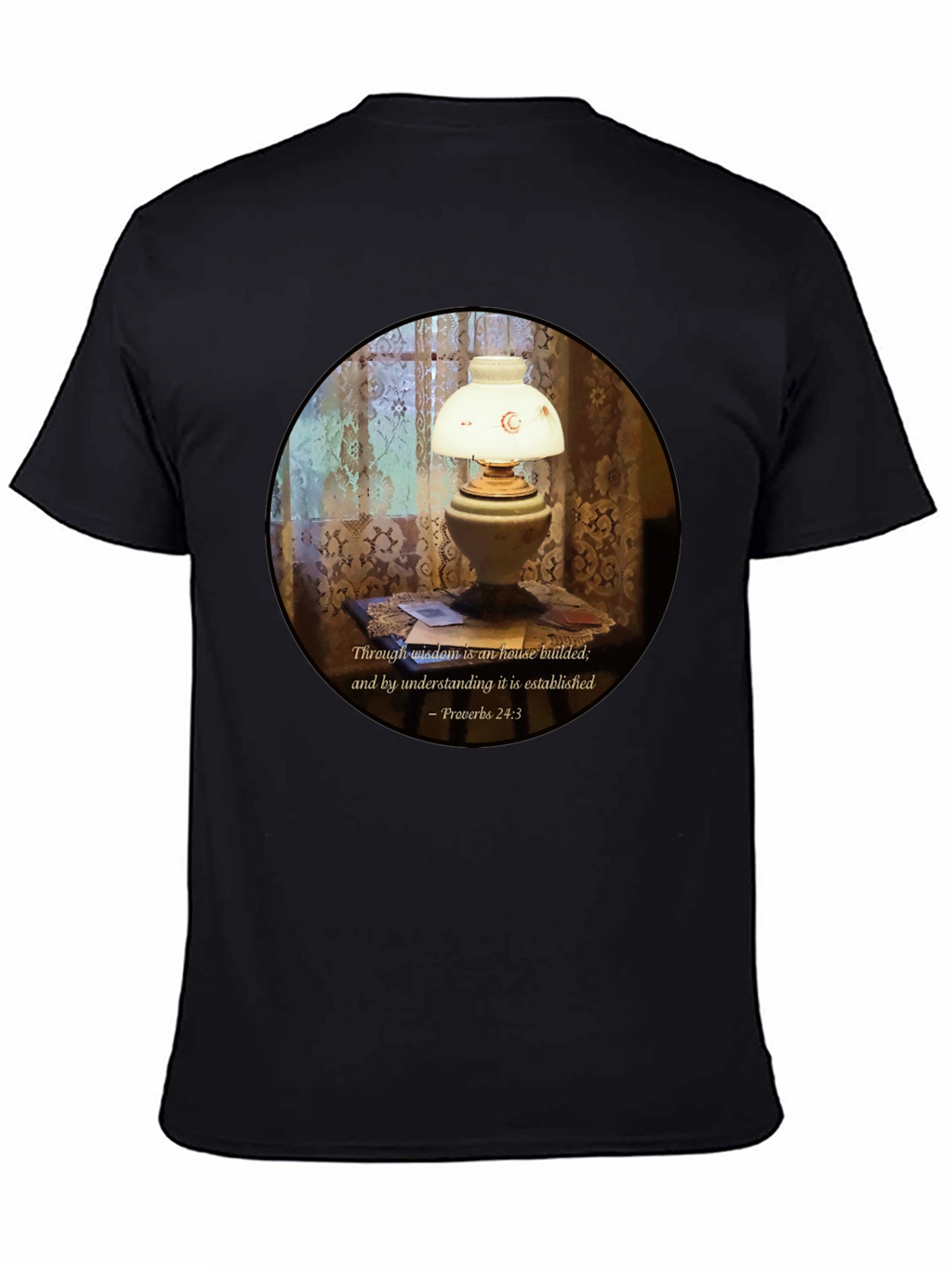 Wisdom Lamp T-Shirt - Proverbs 24:3 Bible Verse