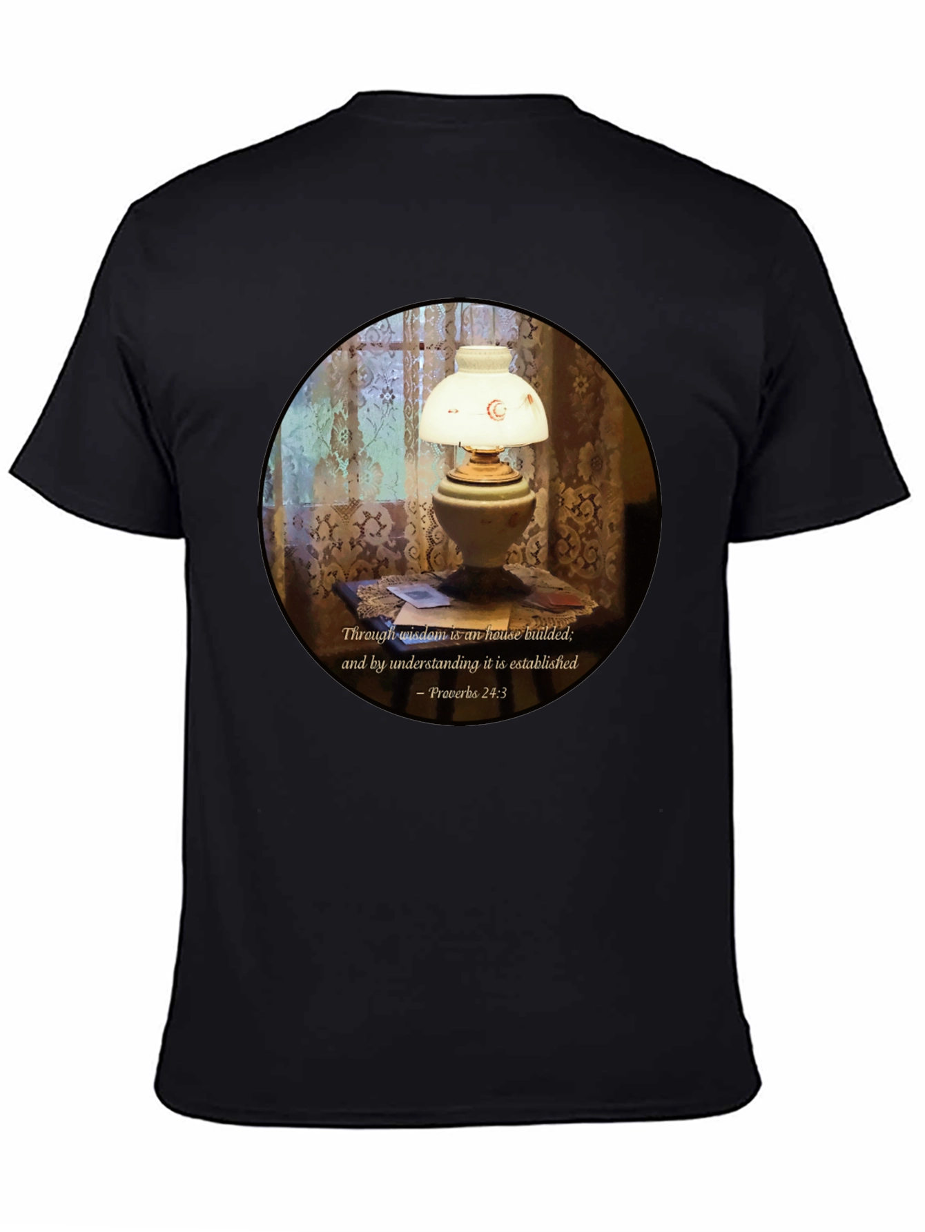 Wisdom Lamp T-Shirt - Proverbs 24:3 Bible Verse