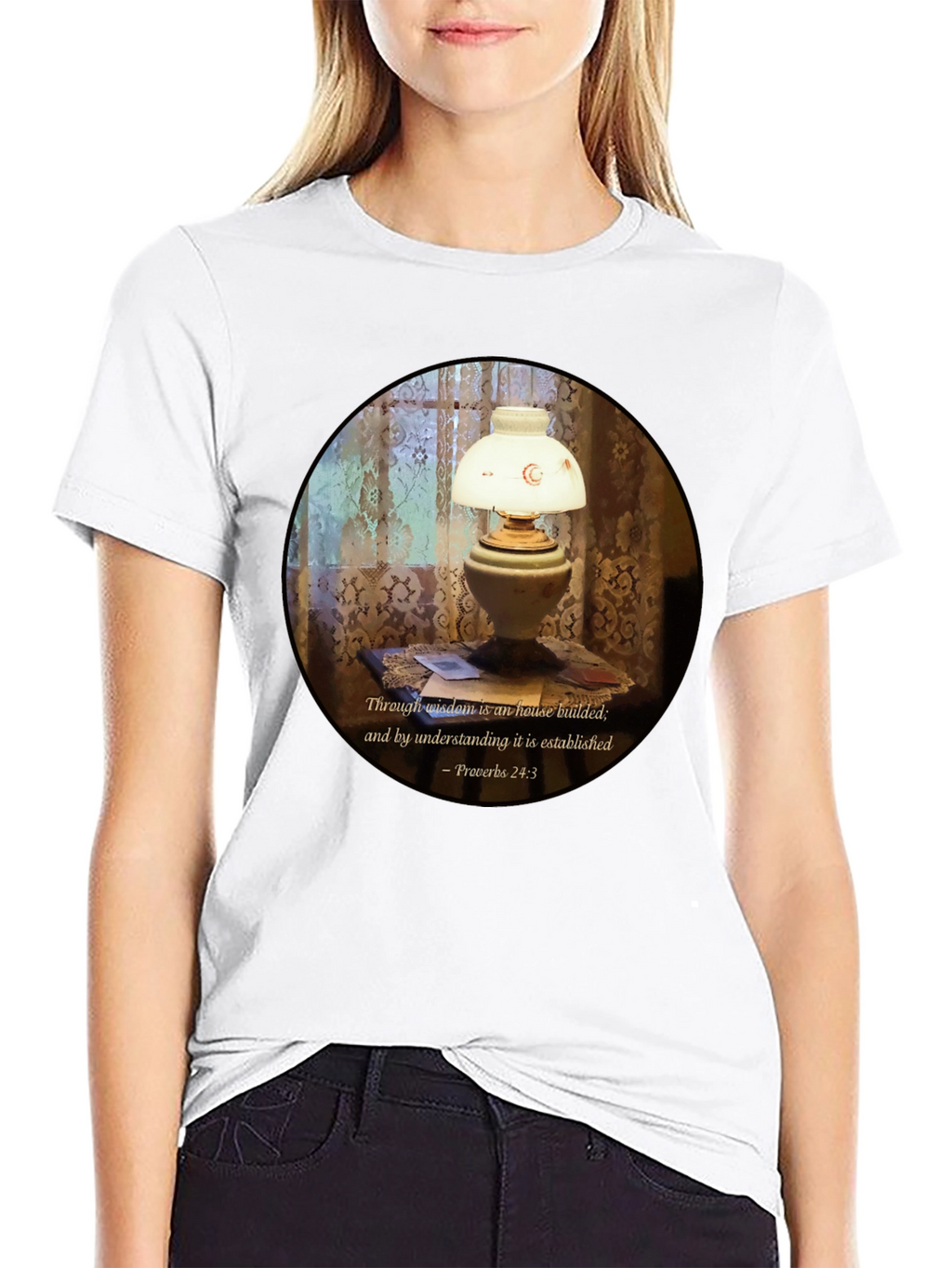 Wisdom Lamp T-Shirt - Proverbs 24:3 Bible Verse