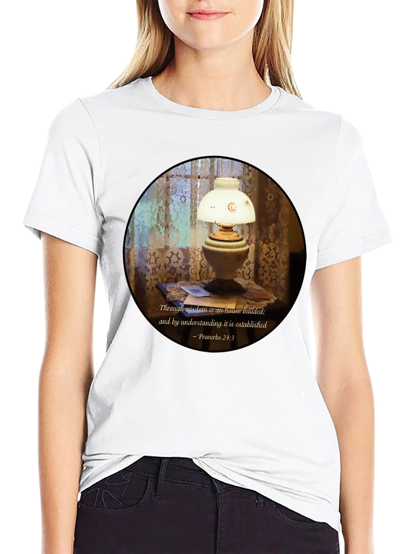 Wisdom Lamp T-Shirt - Proverbs 24:3 Bible Verse