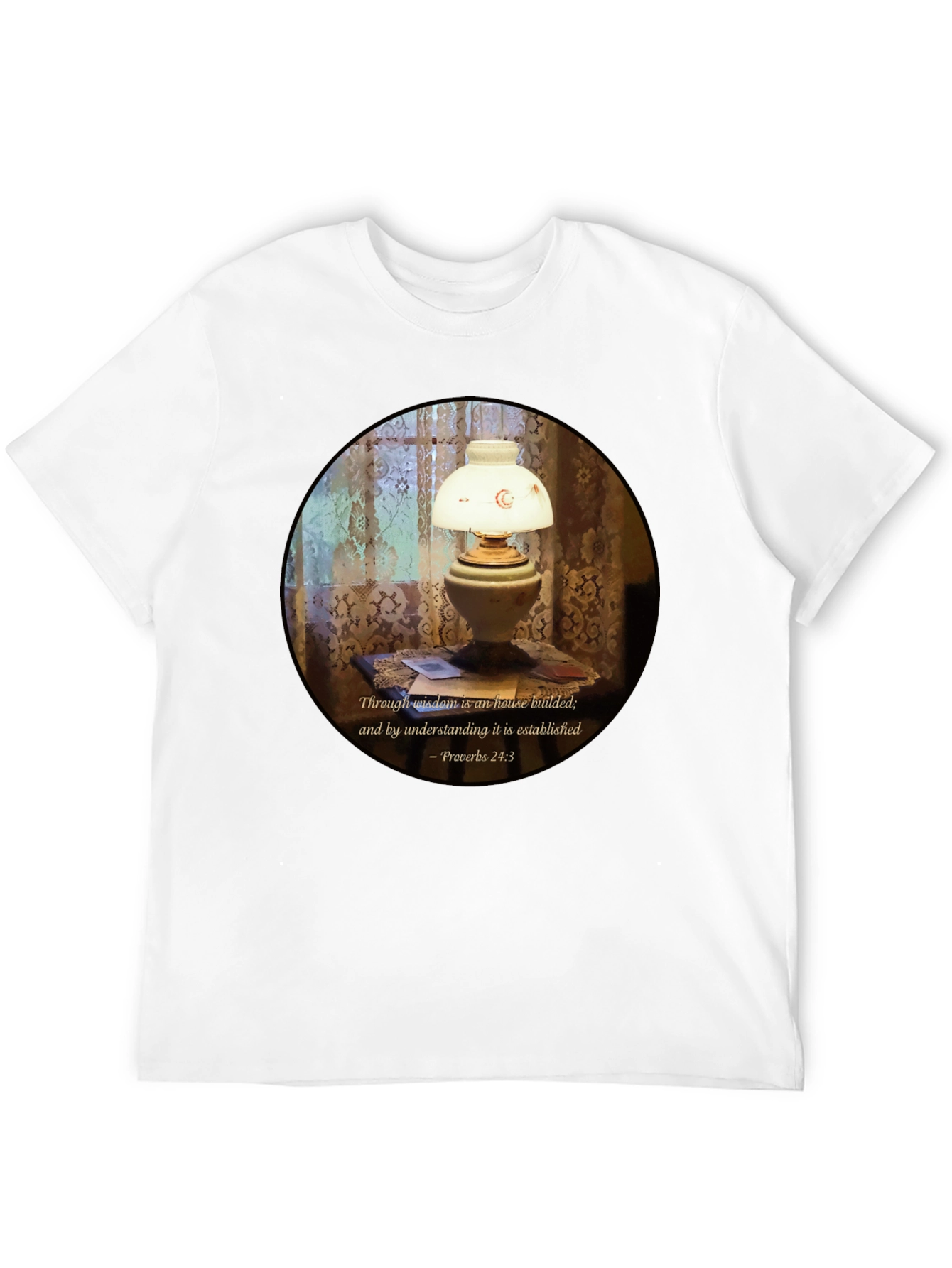 Wisdom Lamp T-Shirt - Proverbs 24:3 Bible Verse