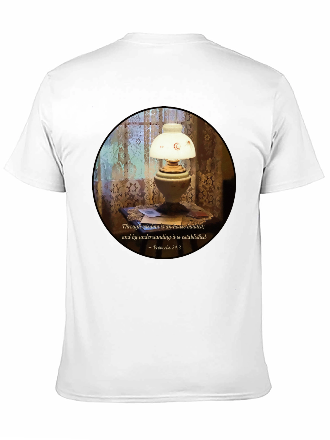 Wisdom Lamp T-Shirt - Proverbs 24:3 Bible Verse