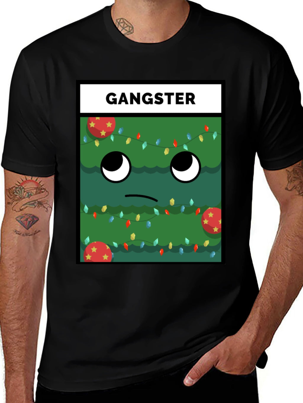 Gangster Christmas Tree T-Shirt