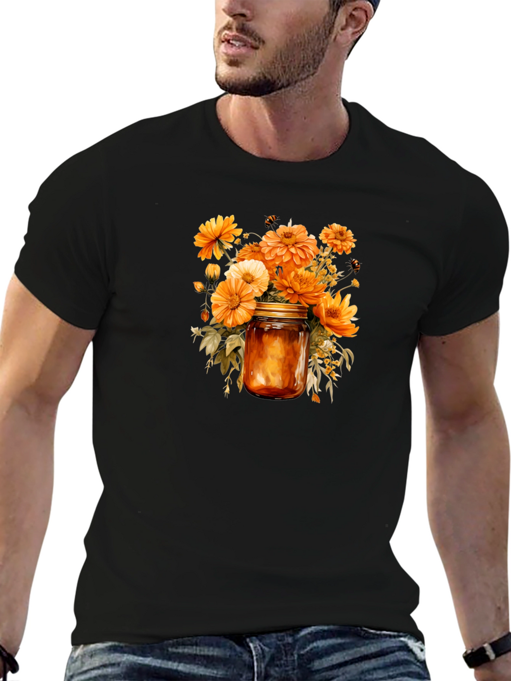 Floral Jar Graphic Tee - Stylish Comfort