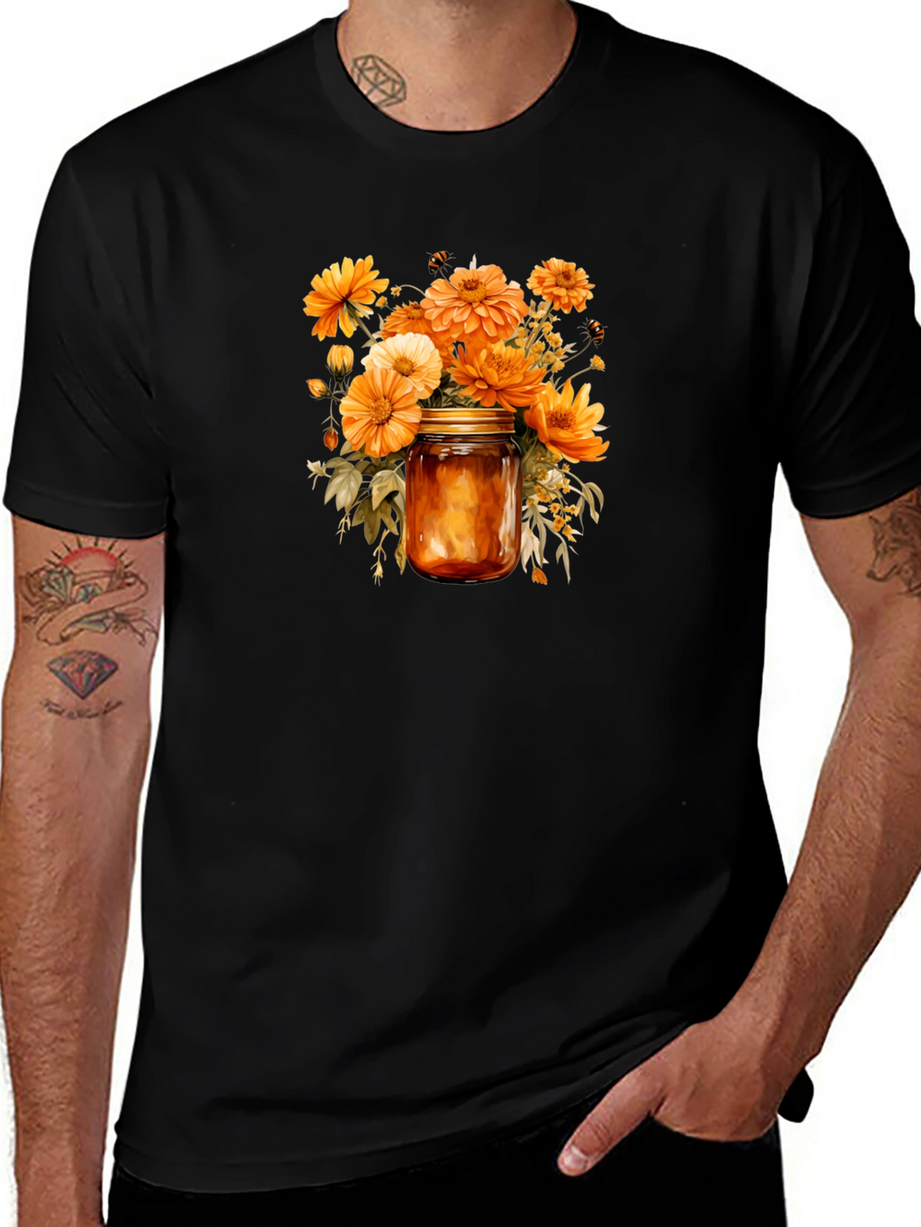 Floral Jar Graphic Tee - Stylish Comfort