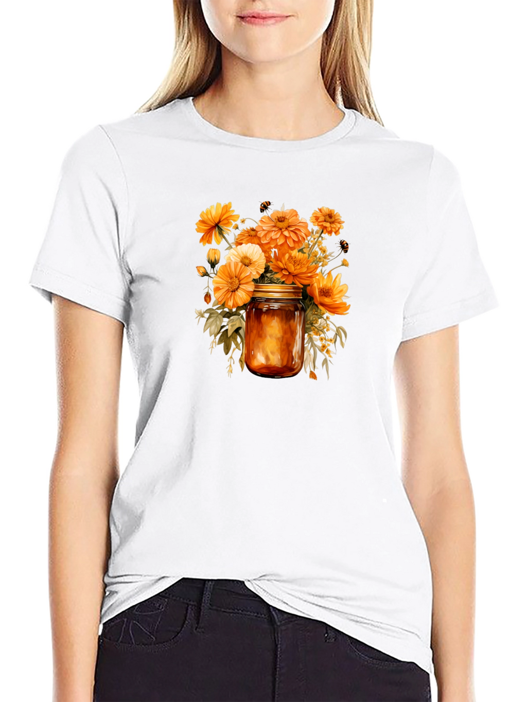 Floral Jar Graphic Tee - Stylish Comfort