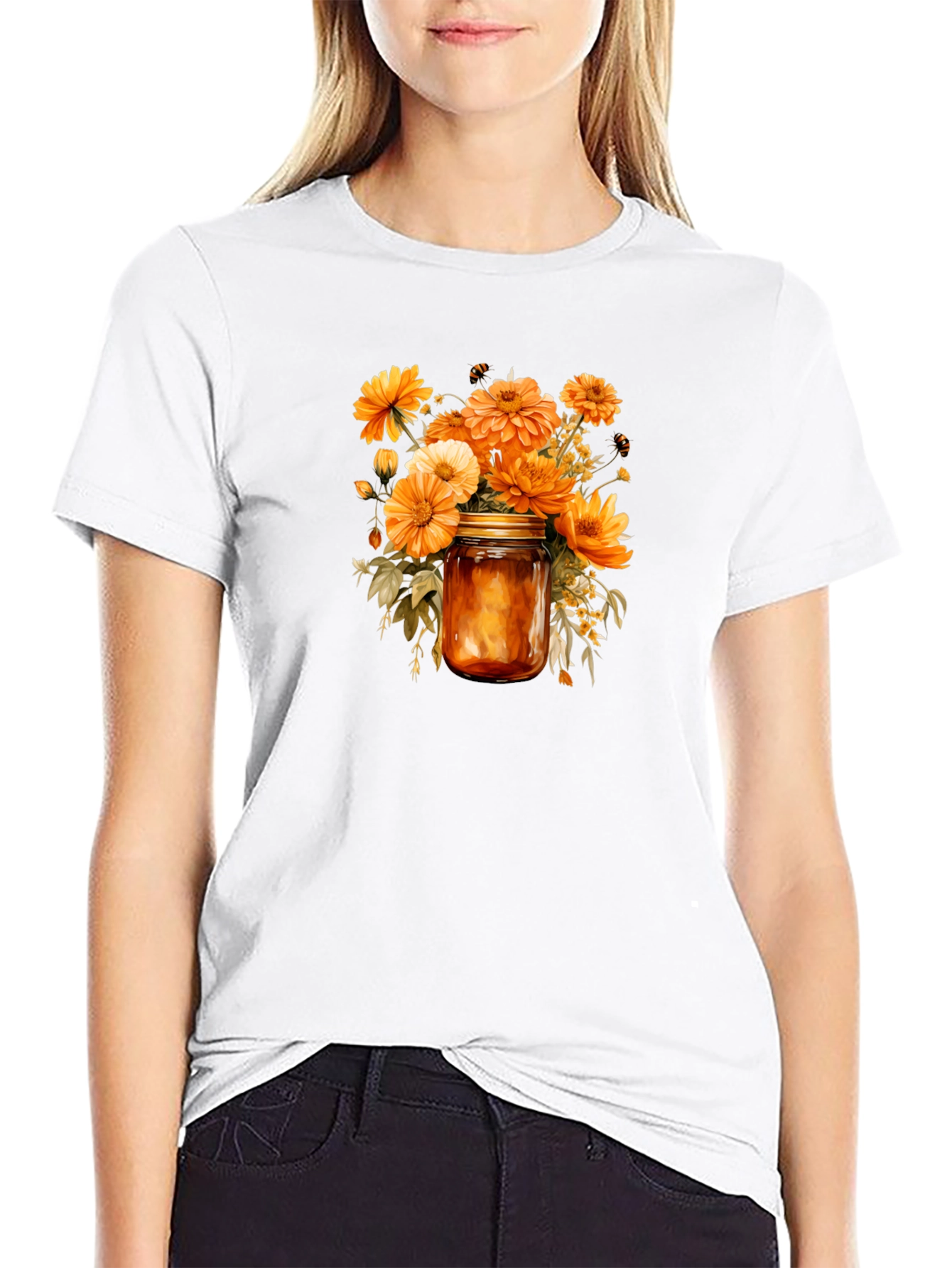 Floral Jar Graphic Tee - Stylish Comfort