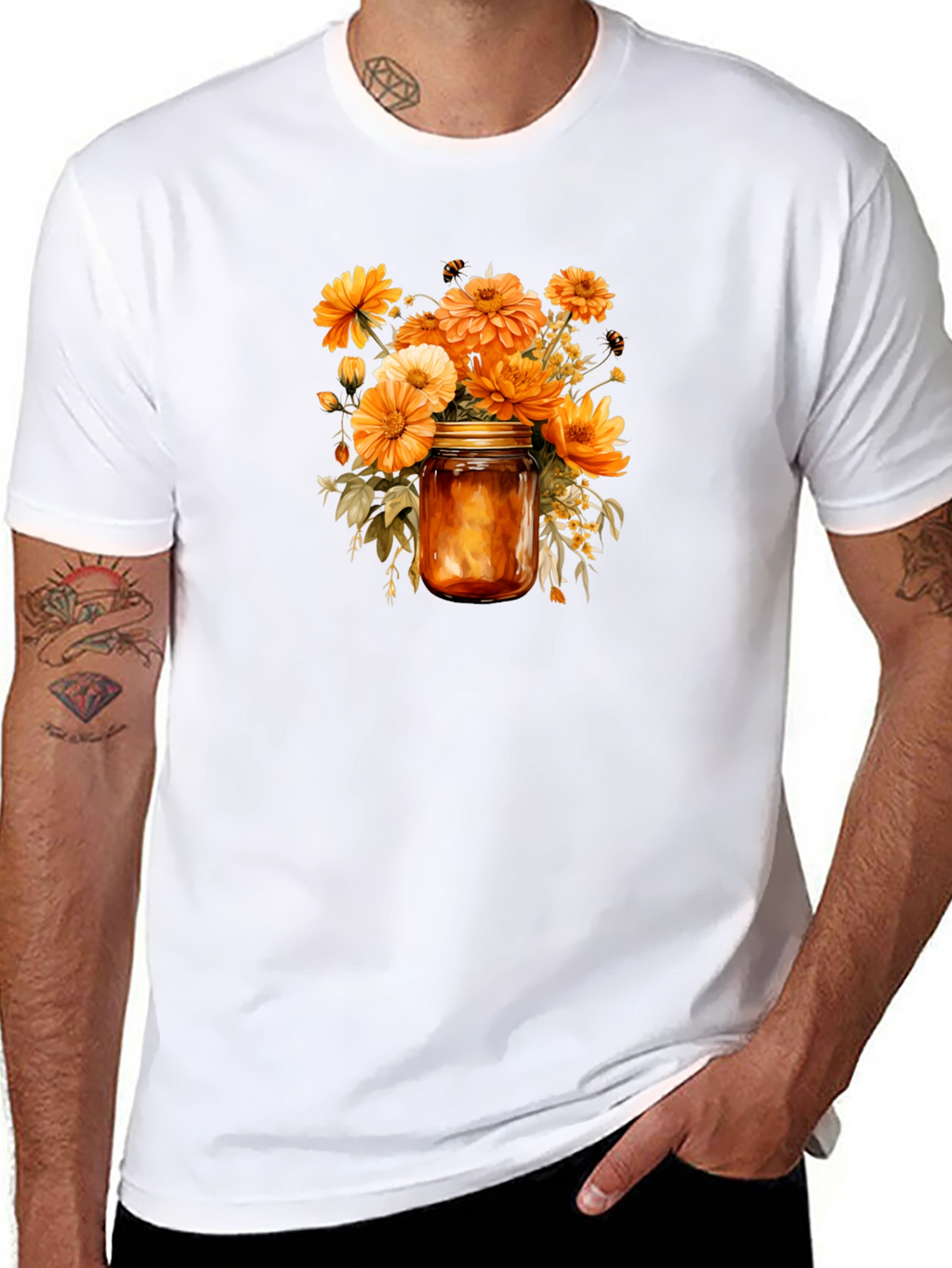 Floral Jar Graphic Tee - Stylish Comfort