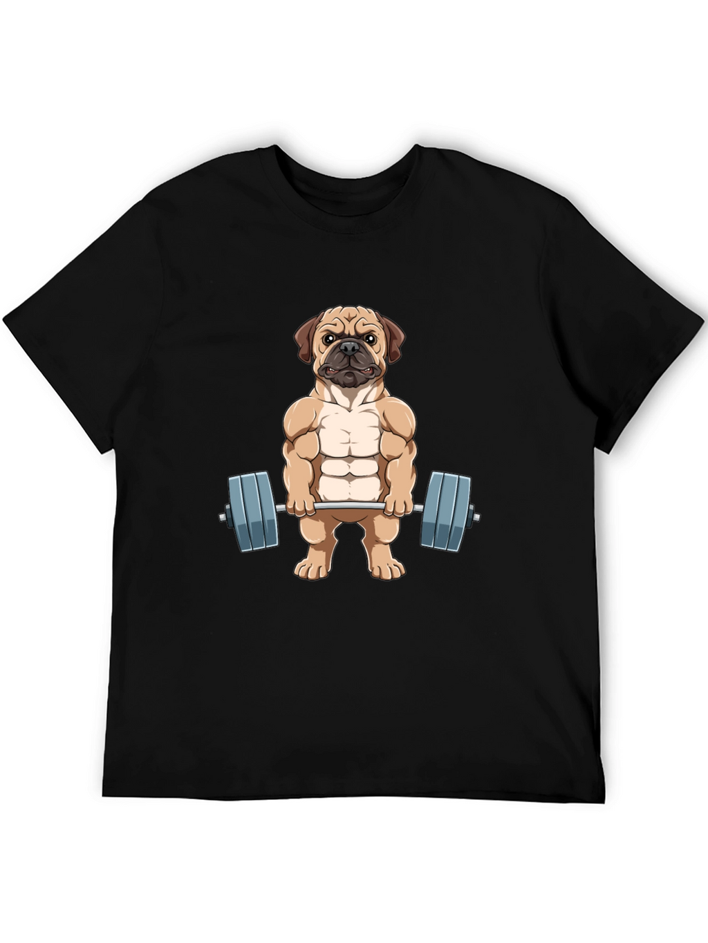 Muscle Dog Graphic Tee - Workout Pug T-Shirt