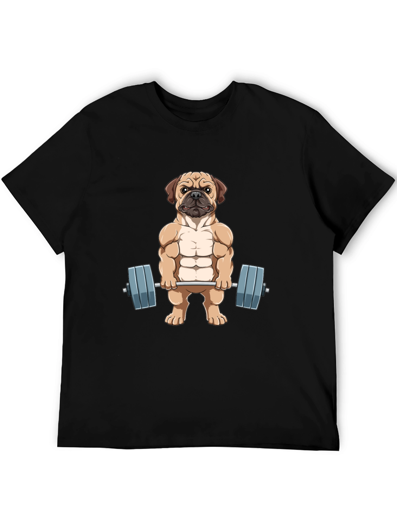 Muscle Dog Graphic Tee - Workout Pug T-Shirt