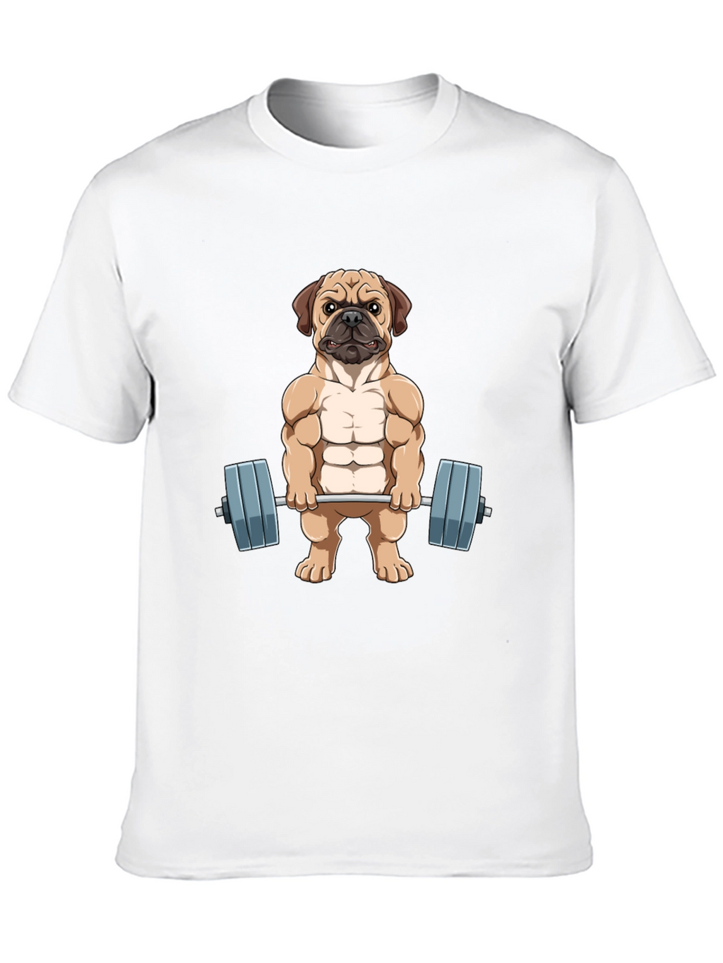 Muscle Dog Graphic Tee - Workout Pug T-Shirt