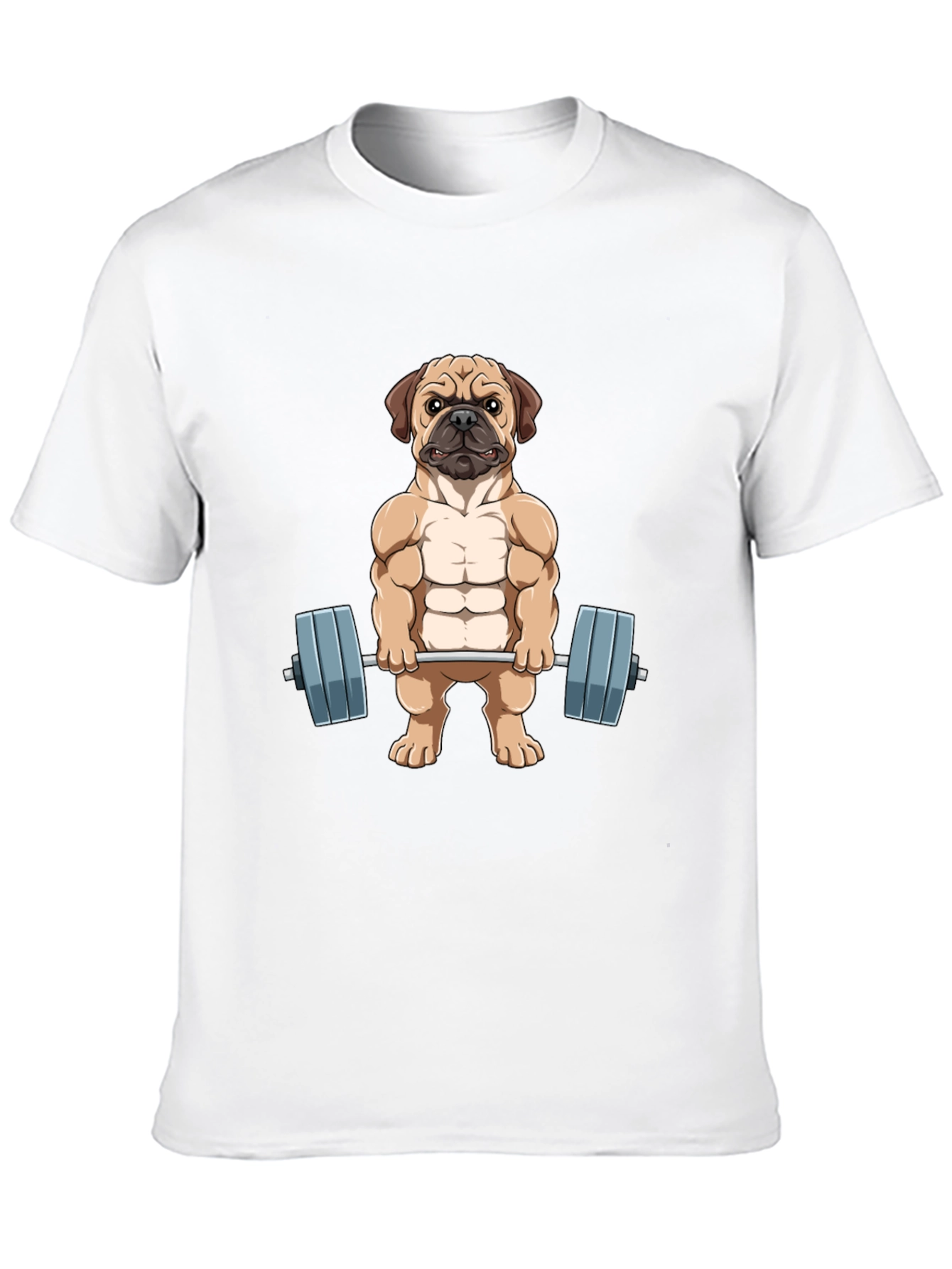 Muscle Dog Graphic Tee - Workout Pug T-Shirt