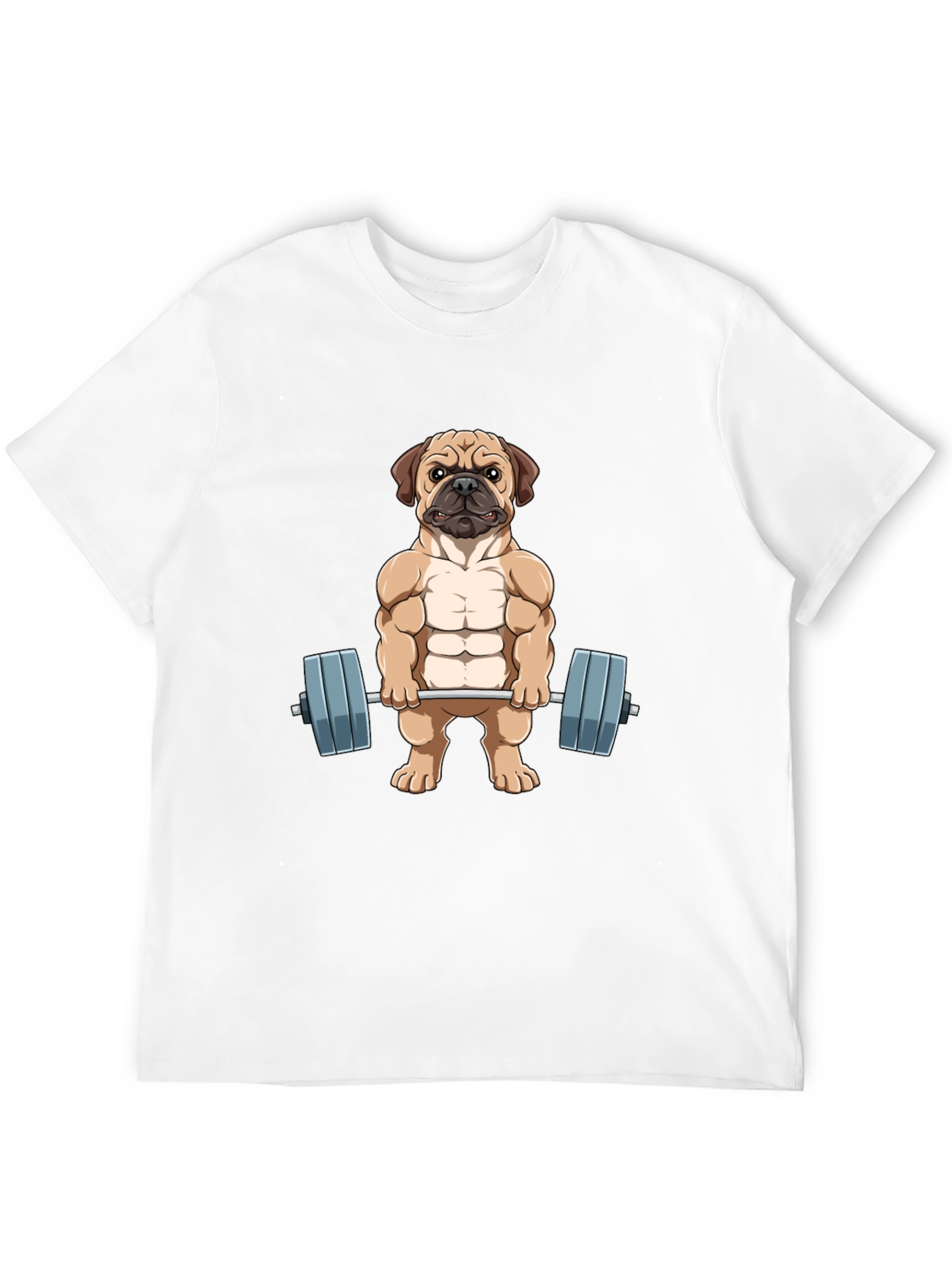 Muscle Dog Graphic Tee - Workout Pug T-Shirt