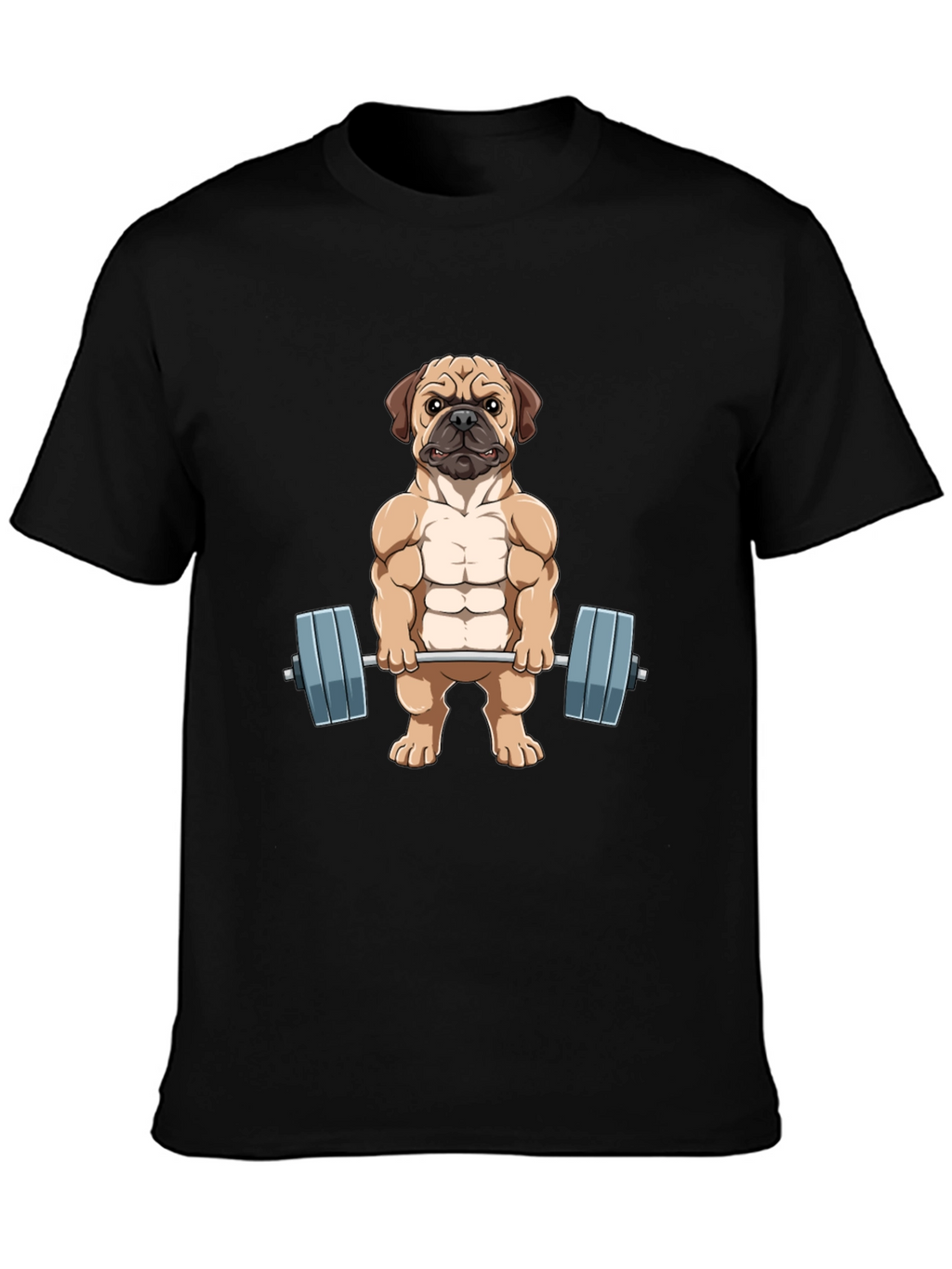 Muscle Dog Graphic Tee - Workout Pug T-Shirt
