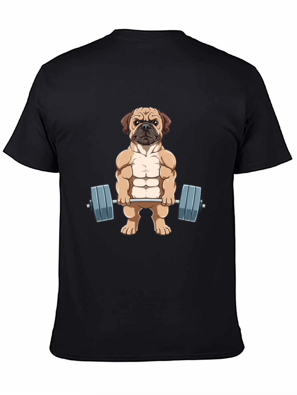 Muscle Dog Graphic Tee - Workout Pug T-Shirt