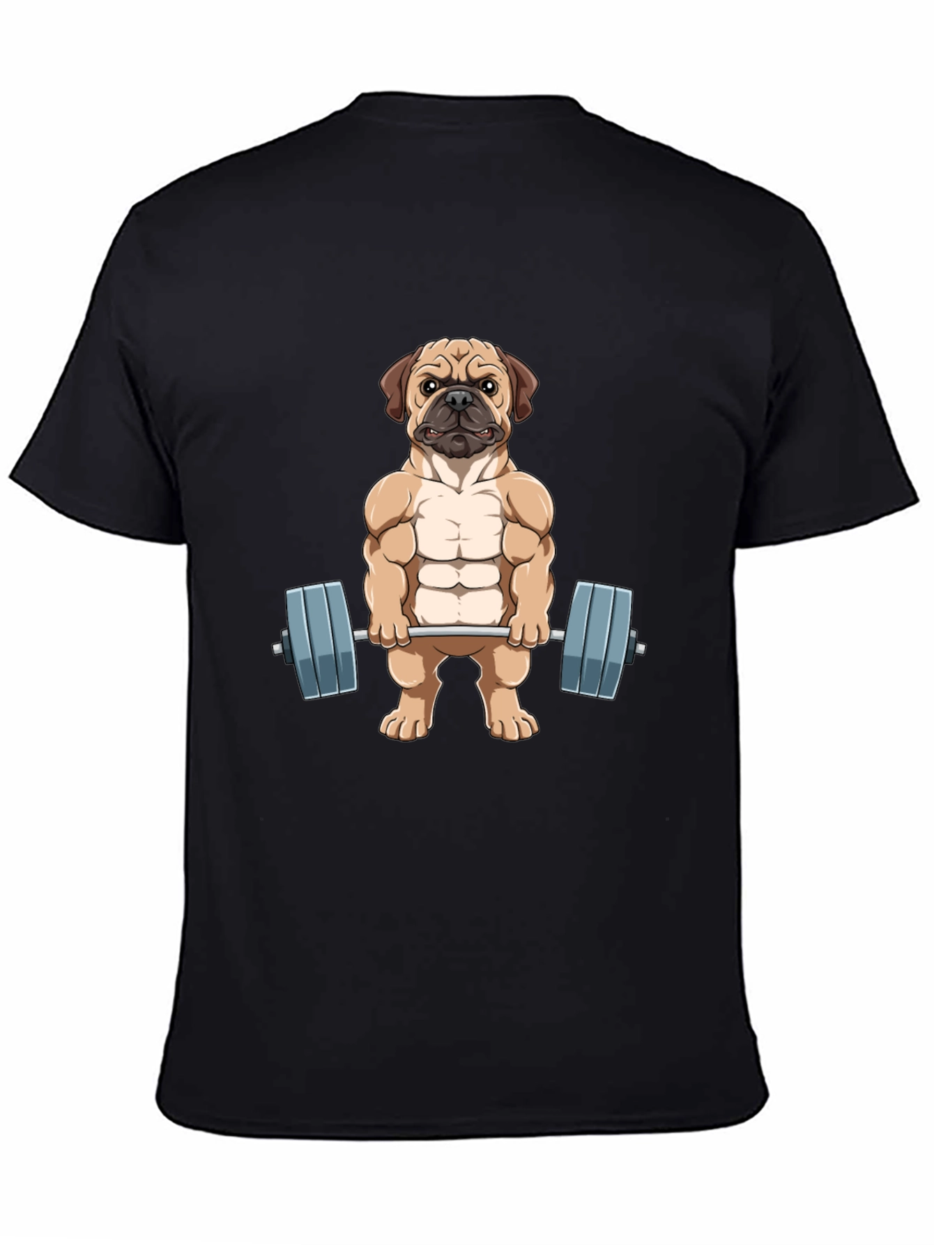 Muscle Dog Graphic Tee - Workout Pug T-Shirt