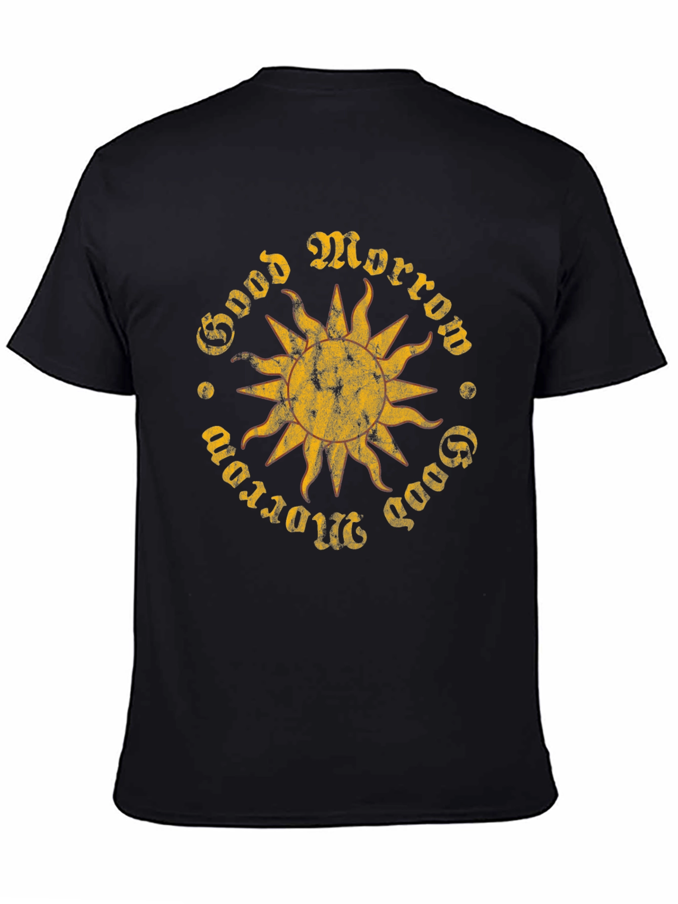 Good Morrow Sun Graphic Black T-Shirt