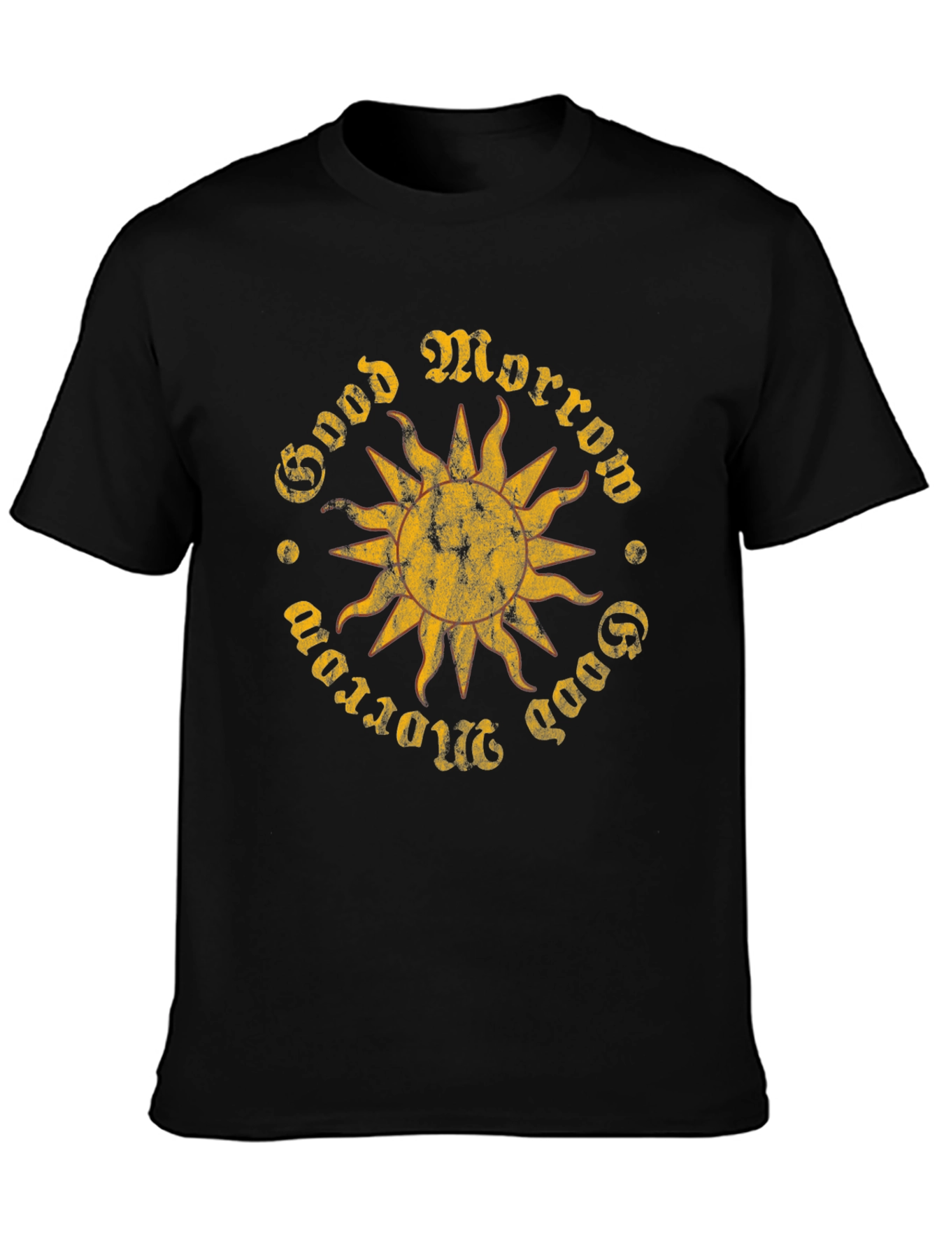 Good Morrow Sun Graphic Black T-Shirt