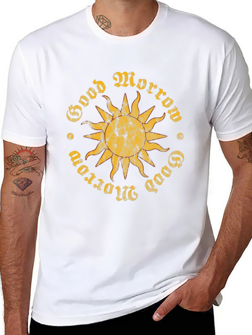 Good Morrow Sun Graphic Black T-Shirt