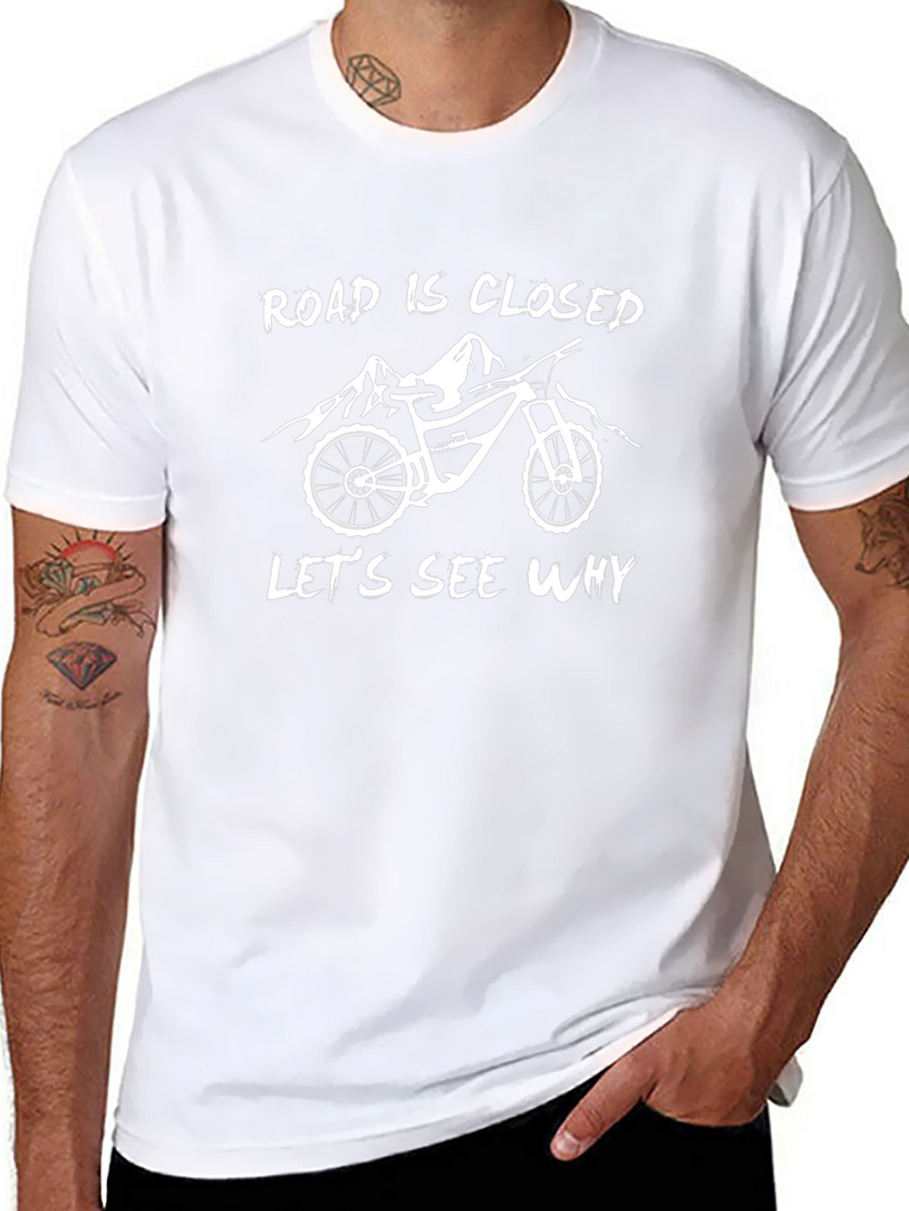 Road Closed Lets See Why Mountain Bike Graphic T-Shirt