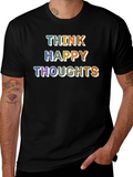 Think Happy Thoughts Graphic T-Shirt - Positive Vibes!