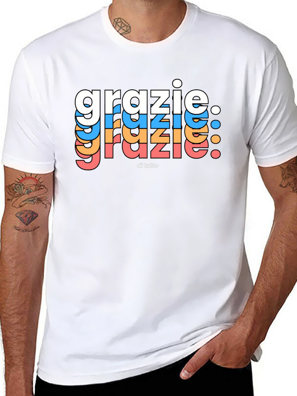 Grazie Di Tutto Graphic Tee - Black Cotton Blend