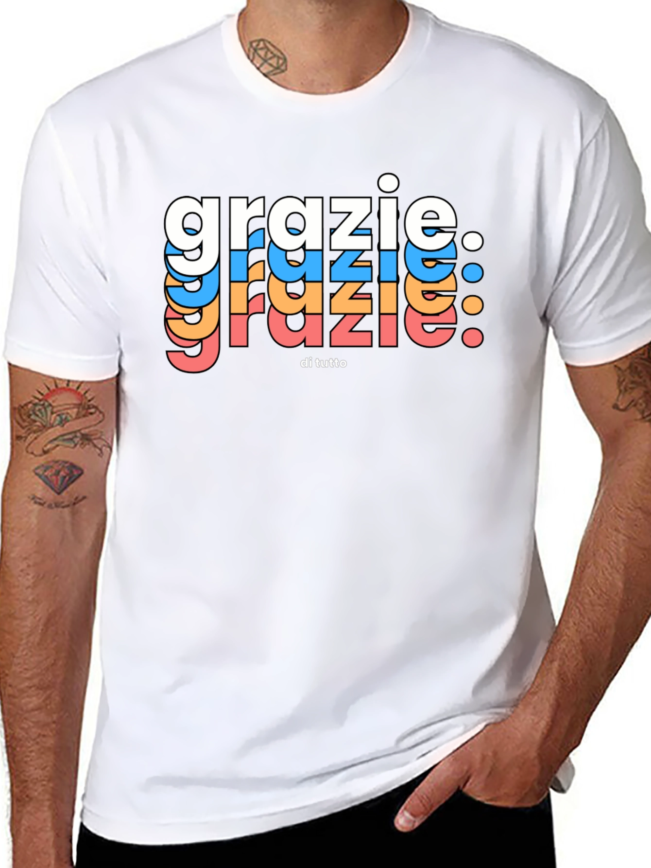 Grazie Di Tutto Graphic Tee - Black Cotton Blend