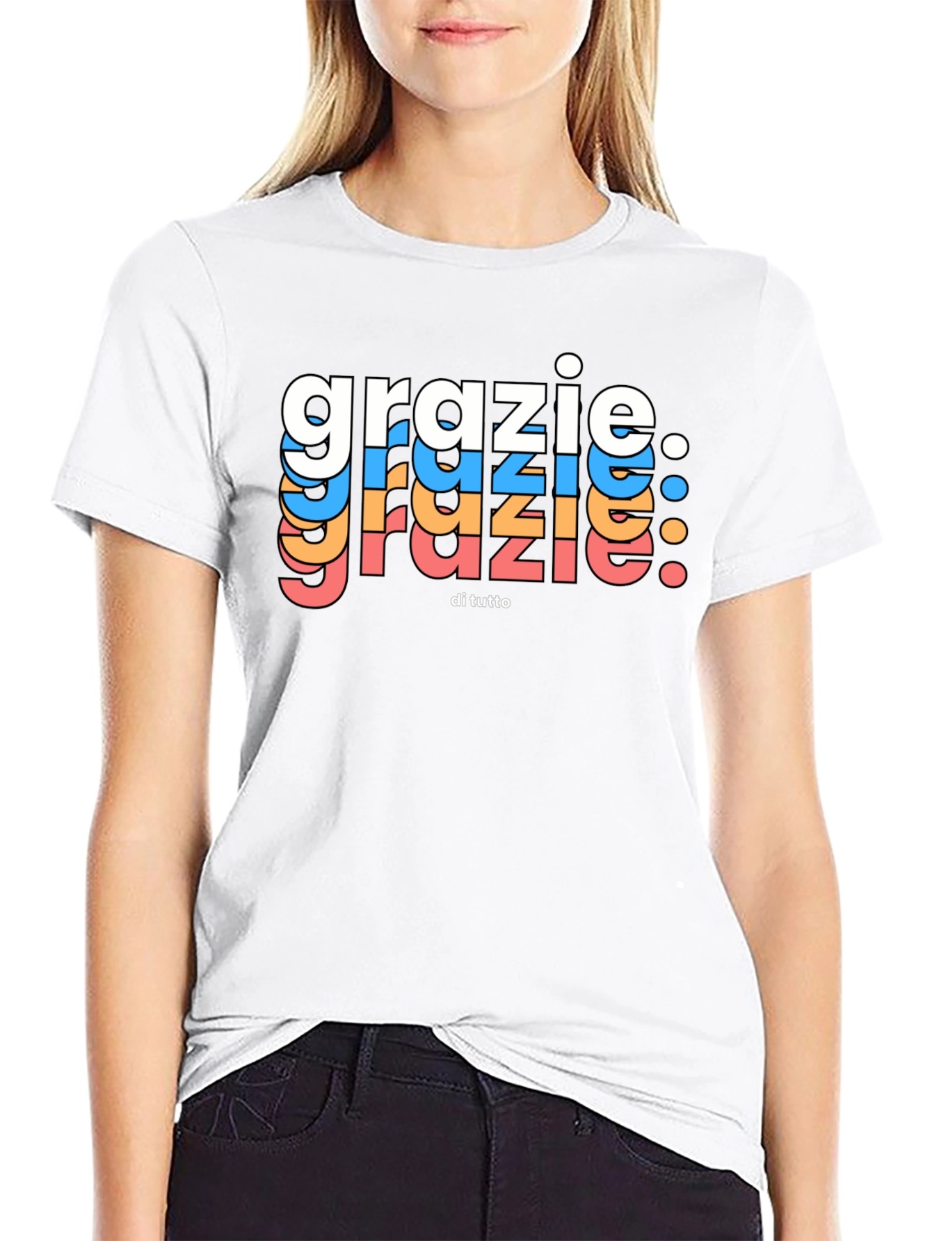 Grazie Di Tutto Graphic Tee - Black Cotton Blend