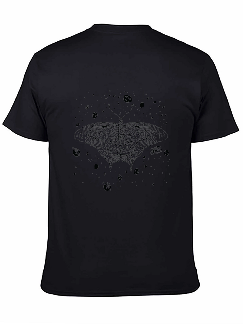 Cosmic Moth Graphic Tee - Black Cotton