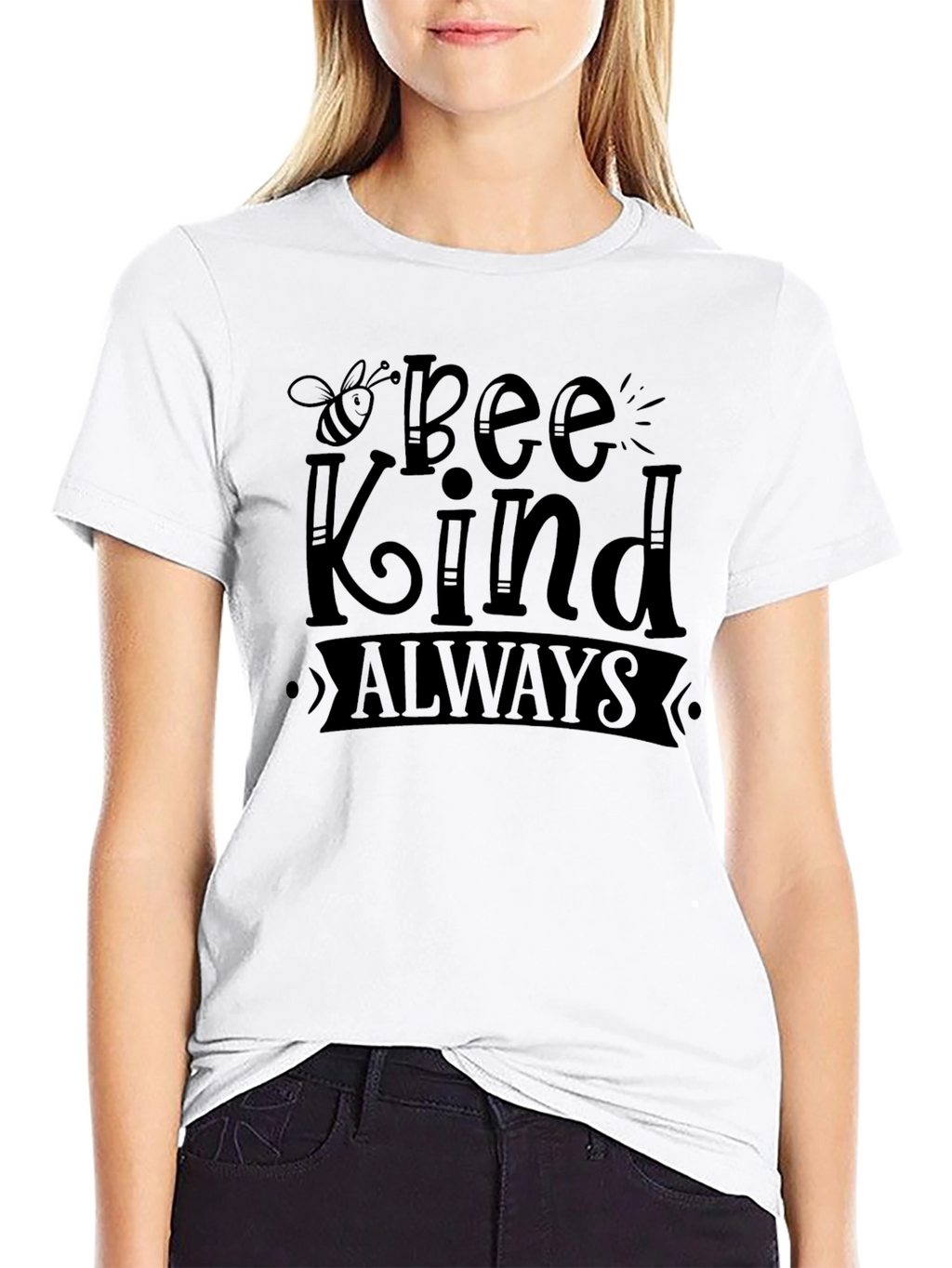 Bee Kind Always Black Graphic T-Shirt