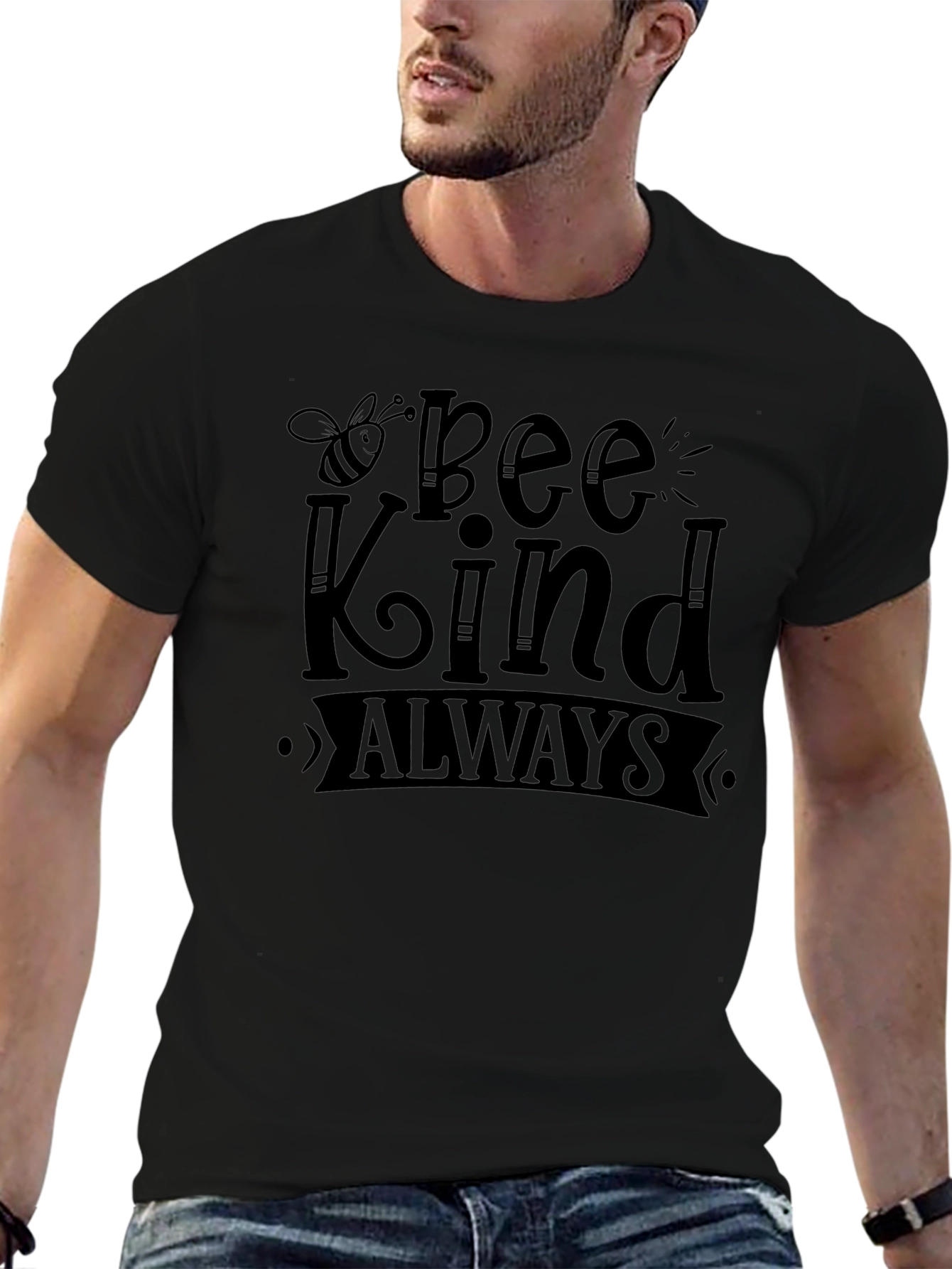 Bee Kind Always Black Graphic T-Shirt