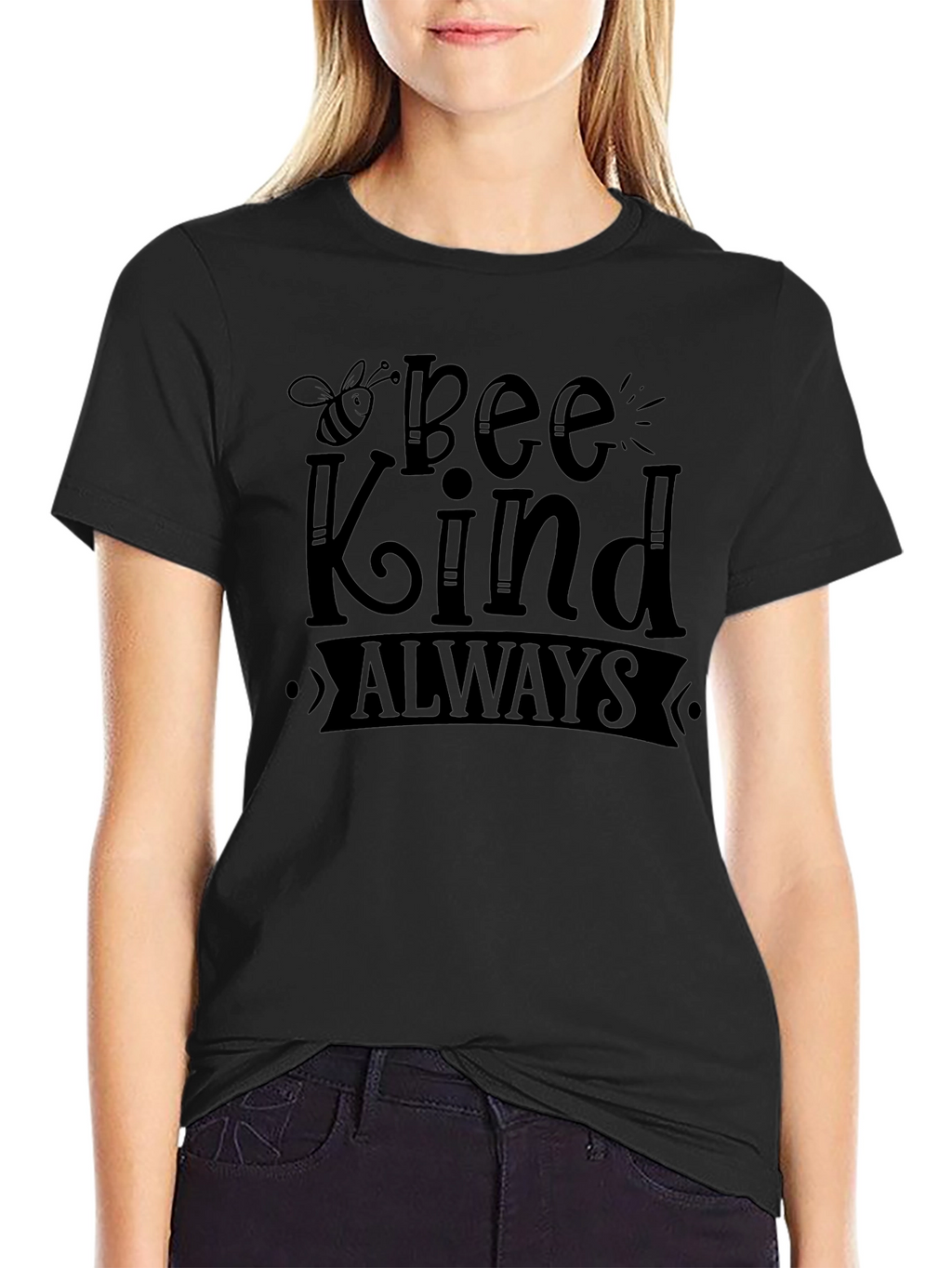 Bee Kind Always Black Graphic T-Shirt