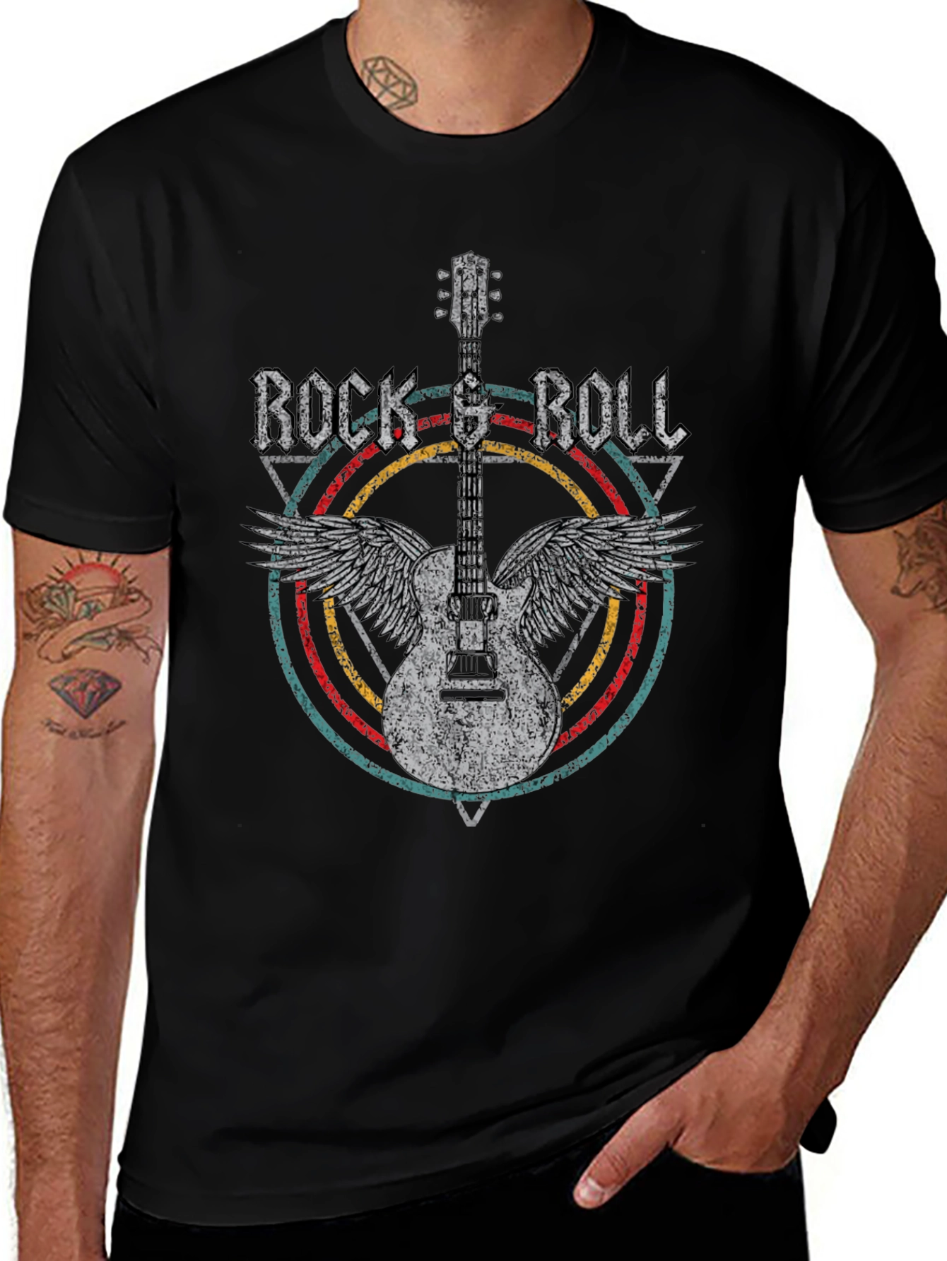 Retro Rock & Roll Guitar T-Shirt