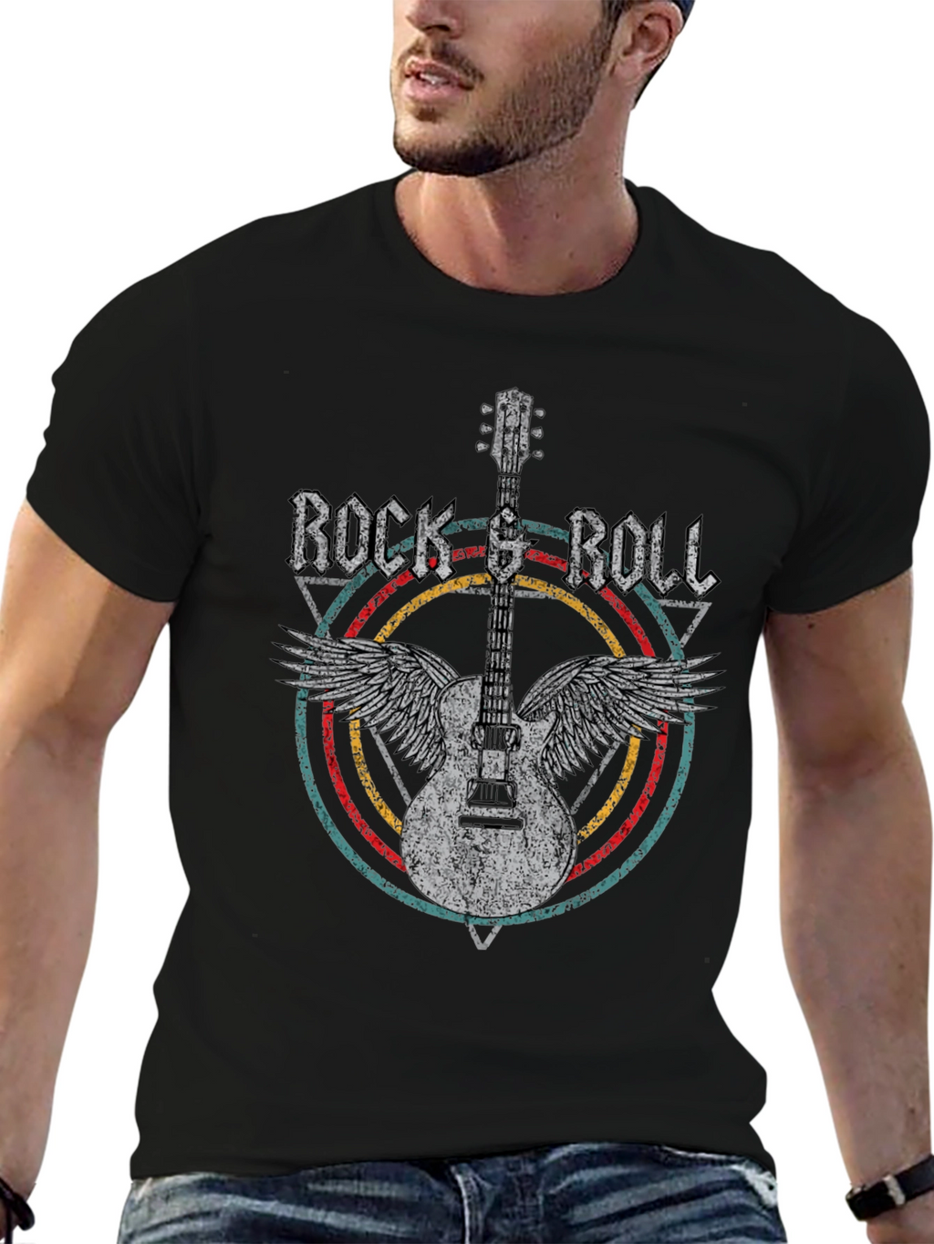 Retro Rock & Roll Guitar T-Shirt