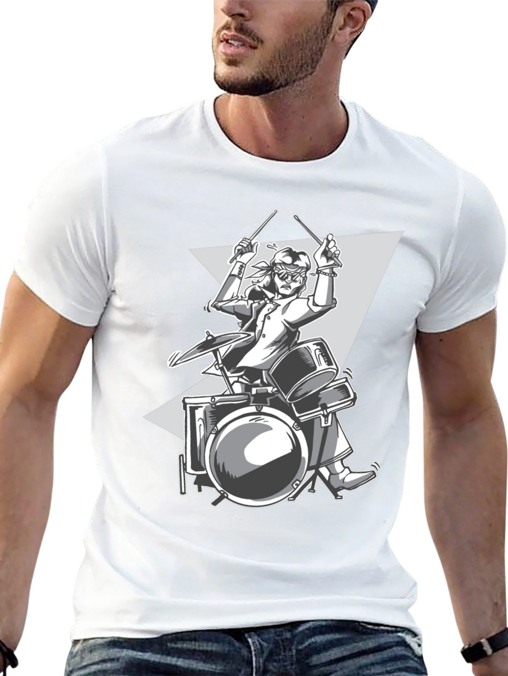 Drummer Graphic Tee - Rock and Roll Style